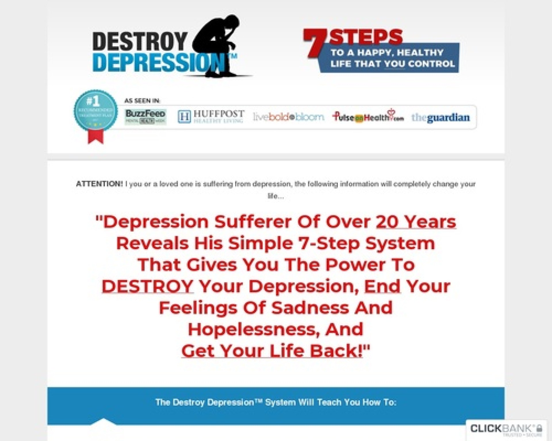 Destroy Depression ™ – 0 New Aff Bonus Destroy Depression ™ – 0 New Aff Bonus