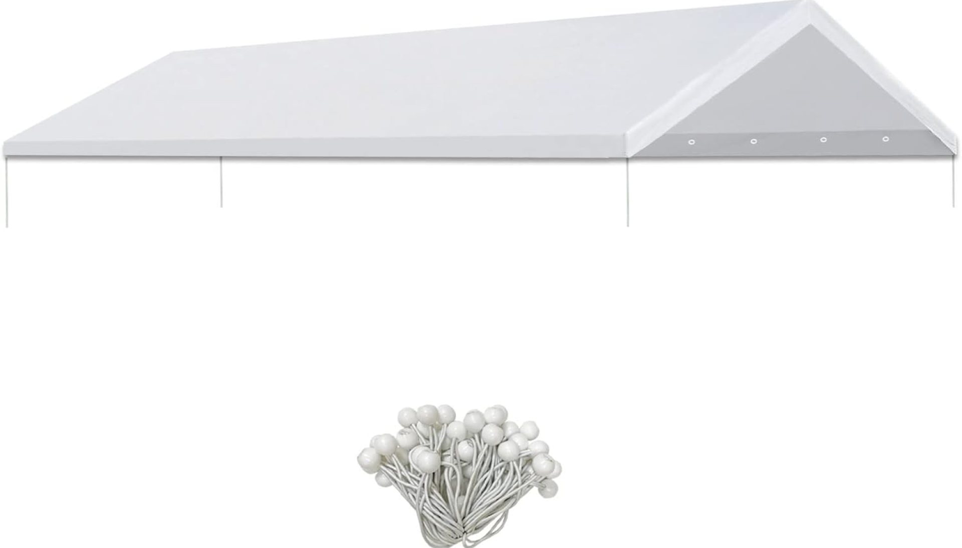 Strong Camel 10’x20′ Carport Replacement Canopy Cover for Tent Top Garage Shelter Cover with Ball Bungees (Only Cover, Frame is not Includ (White, 12 x 20′) Strong Camel 10’x20′ Carport Replacement Canopy Cover for Tent Top Garage Shelter Cover with Ball Bungees (Only Cover, Frame is not Includ (White, 12 x 20′)