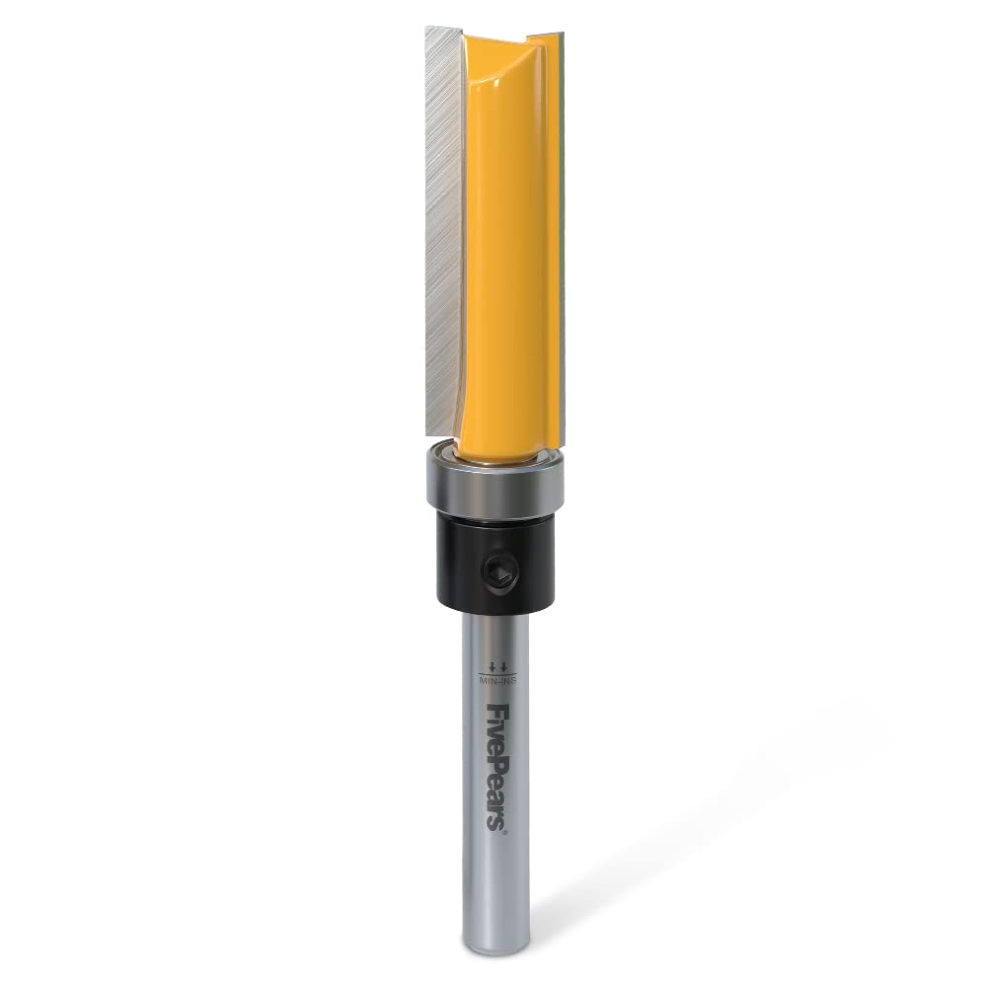 FivePears Pattern Flush Trim Router Bit 1/4 Inch Shank, 1/2 Inch Cutting Diameter, 1-1/2 Inch Cutting Length, Top Bearing Flush Straight Cut Trim Router Bit for Woodworking FivePears Pattern Flush Trim Router Bit 1/4 Inch Shank, 1/2 Inch Cutting Diameter, 1-1/2 Inch Cutting Length, Top Bearing Flush Straight Cut Trim Router Bit for Woodworking