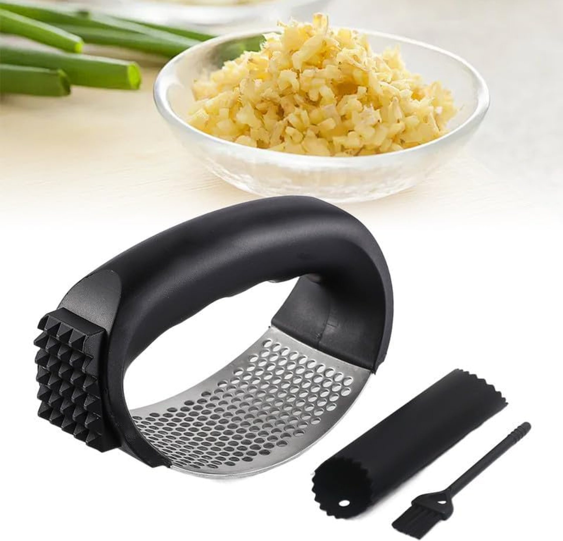 Upgraded Garlic Press Rocker, 2024 New Stainless Steel Garlic Presser, Garlic Mincer Crusher Masher with Peeler and Cleaning Brush, Garlic Chopper for Smash Garlic Kitchen Gadgets Tools Upgraded Garlic Press Rocker, 2024 New Stainless Steel Garlic Presser, Garlic Mincer Crusher Masher with Peeler and Cleaning Brush, Garlic Chopper for Smash Garlic Kitchen Gadgets Tools