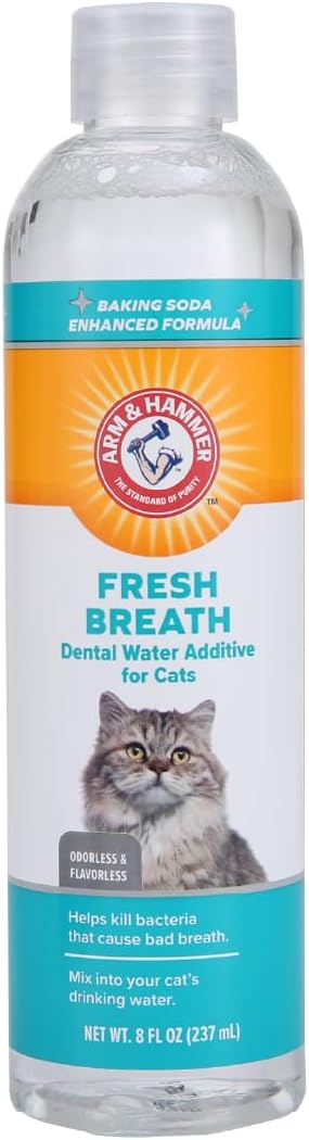 Arm & Hammer for Pets Advanced Care Dental Water Additive for Cats | Cat Teeth Cleaning Product for All Cats | Odorless and Flavorless Cat Dental Rinse, 8 Ounces Arm & Hammer for Pets Advanced Care Dental Water Additive for Cats | Cat Teeth Cleaning Product for All Cats | Odorless and Flavorless Cat Dental Rinse, 8 Ounces