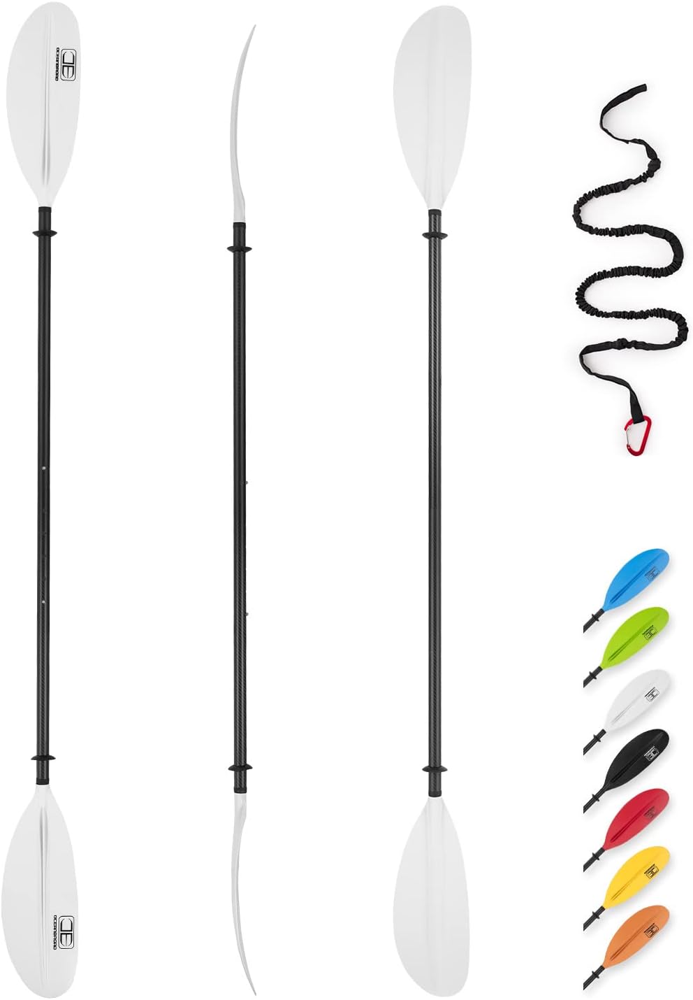 OCEANBROAD Carbon Shaft Adjustable Kayak Paddle 86in/220CM to 94in/240CM Kayaking Boating Canoeing Oar with Paddle Leash 1 Paddle OCEANBROAD Carbon Shaft Adjustable Kayak Paddle 86in/220CM to 94in/240CM Kayaking Boating Canoeing Oar with Paddle Leash 1 Paddle