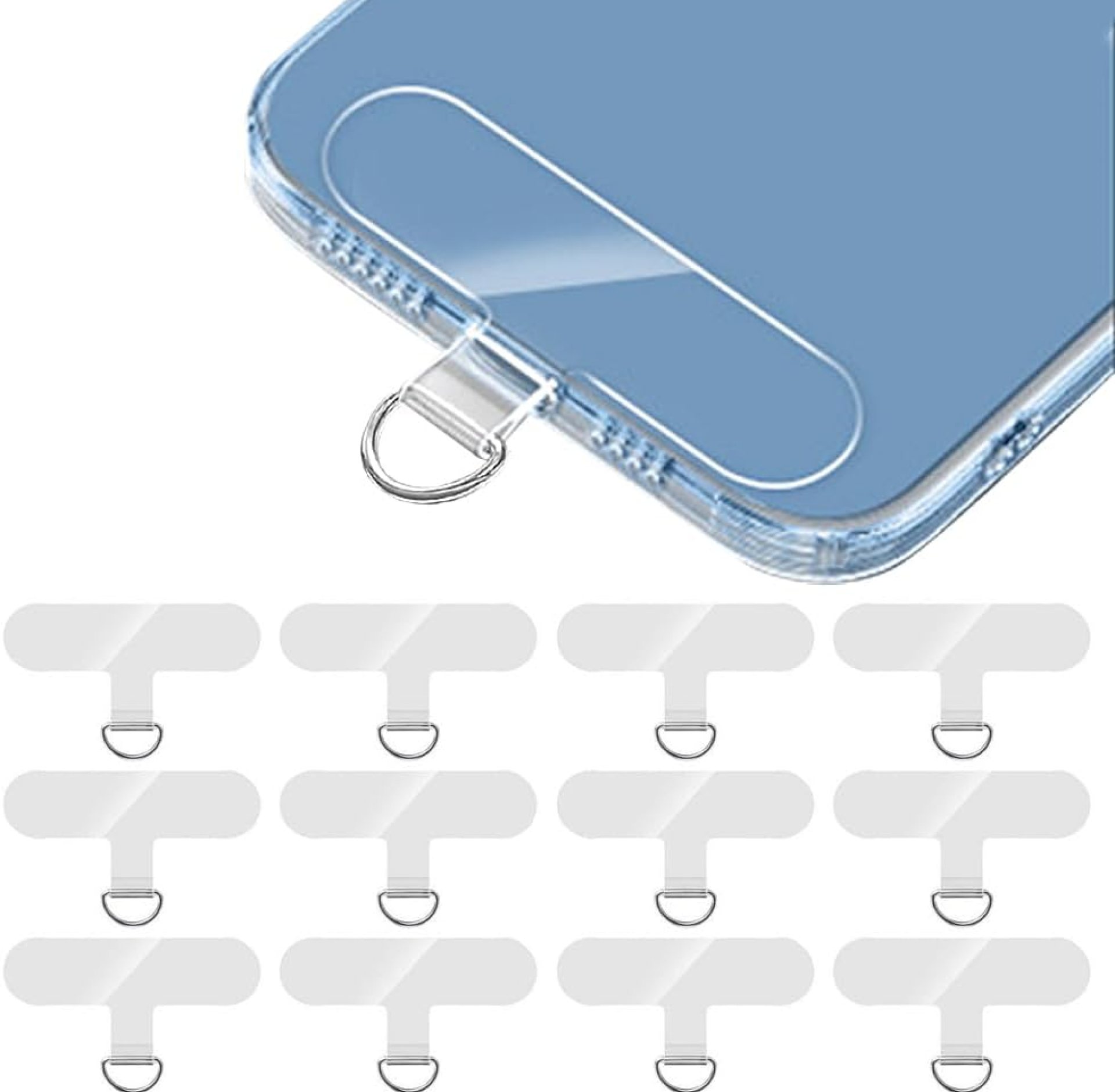 12 PCS Phone Tether Tabs, T-Shaped Universal Phone Lanyard Tabs, Clear Tether Tab for Cell Phones, PVC Transparent Lanyard Patches Compatible with iPhone Case Smartphone Cases, Non Adhesive 12 PCS Phone Tether Tabs, T-Shaped Universal Phone Lanyard Tabs, Clear Tether Tab for Cell Phones, PVC Transparent Lanyard Patches Compatible with iPhone Case Smartphone Cases, Non Adhesive