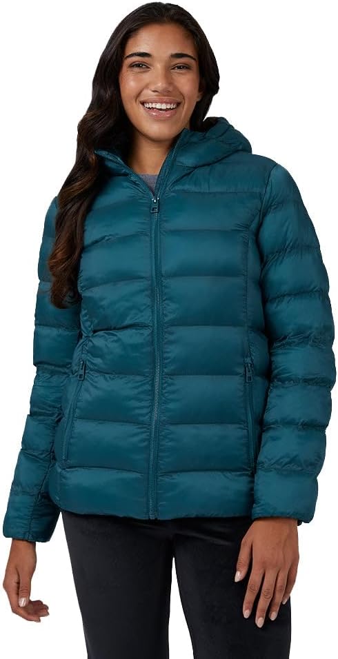 32 Degrees Women’s Lightweight Recycled Poly-Fill Packable Hooded Jacket | Zippered Pockets | Water Repellent 32 Degrees Women’s Lightweight Recycled Poly-Fill Packable Hooded Jacket | Zippered Pockets | Water Repellent