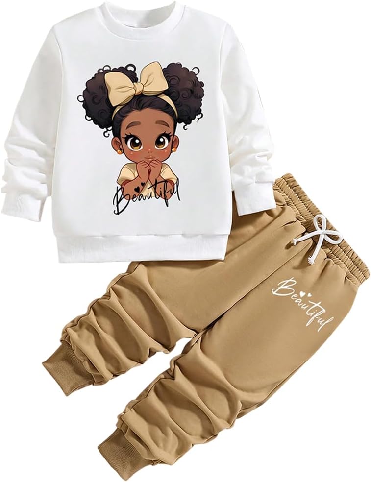 Toddler Girls Clothes Suit – Cartoon Graphic Print Sweatshirt & Sweatpants Set – 2 Piece Kids Clothing Outfits Toddler Girls Clothes Suit – Cartoon Graphic Print Sweatshirt & Sweatpants Set – 2 Piece Kids Clothing Outfits