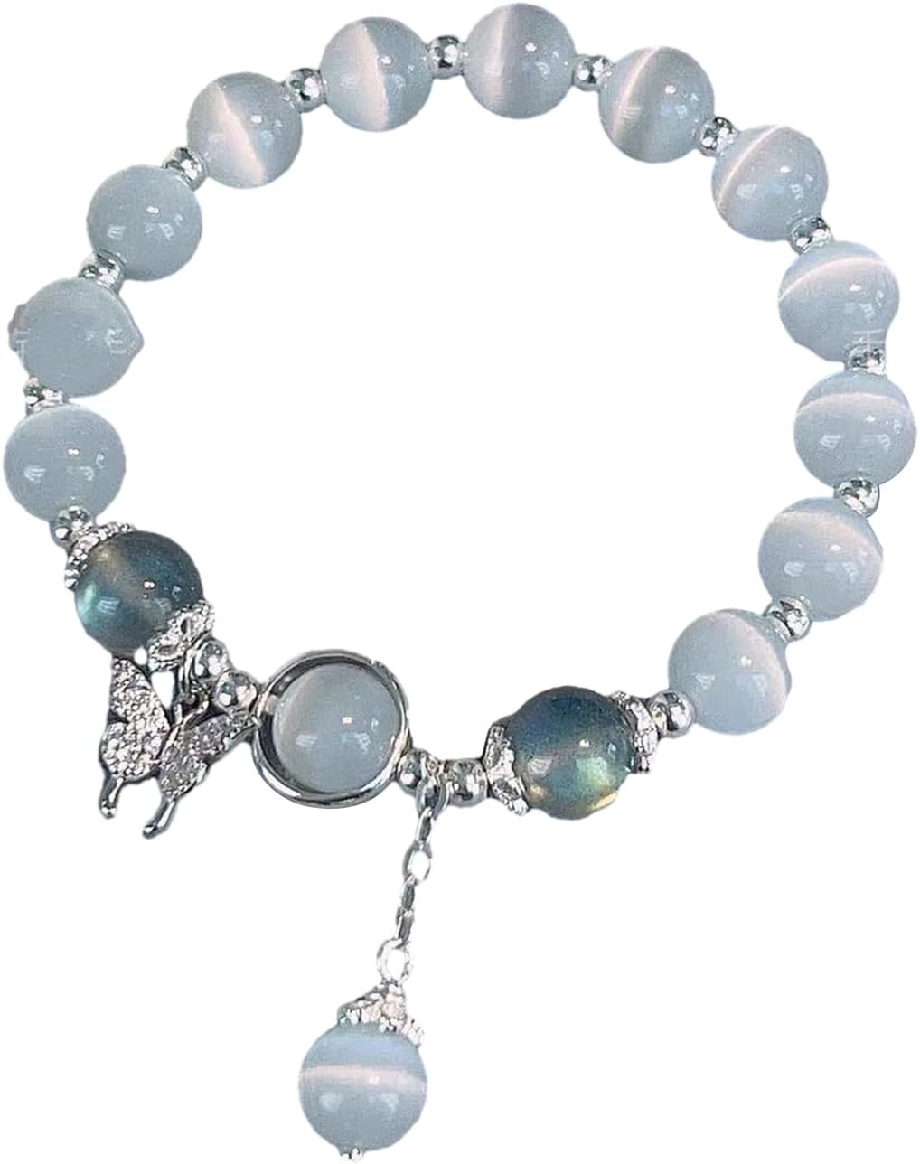 Women Bracelet Imitation Opal Butterfly Pendant Smooth Elastic Band Regular Fit Lady Birthday Gift Exquisite Lightweight Wrist Bracelet Jewelry Women Bracelet Imitation Opal Butterfly Pendant Smooth Elastic Band Regular Fit Lady Birthday Gift Exquisite Lightweight Wrist Bracelet Jewelry