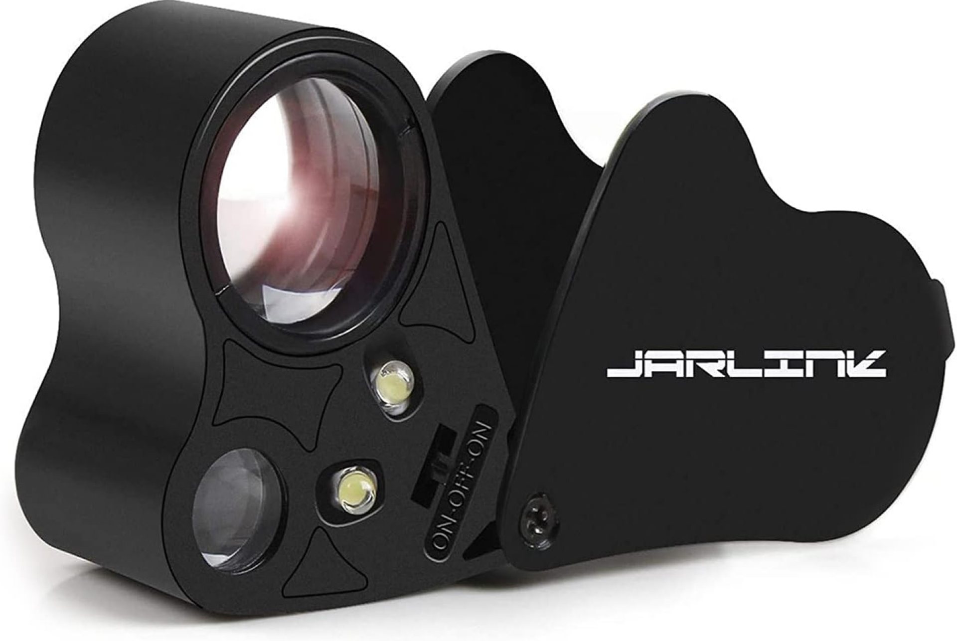 JARLINK 30X 60X Illuminated Jewelers Loupe Magnifier, Foldable Jewelry Magnifier with Bright LED Light for Gems, Jewelry, Coins, Stamps, etc JARLINK 30X 60X Illuminated Jewelers Loupe Magnifier, Foldable Jewelry Magnifier with Bright LED Light for Gems, Jewelry, Coins, Stamps, etc