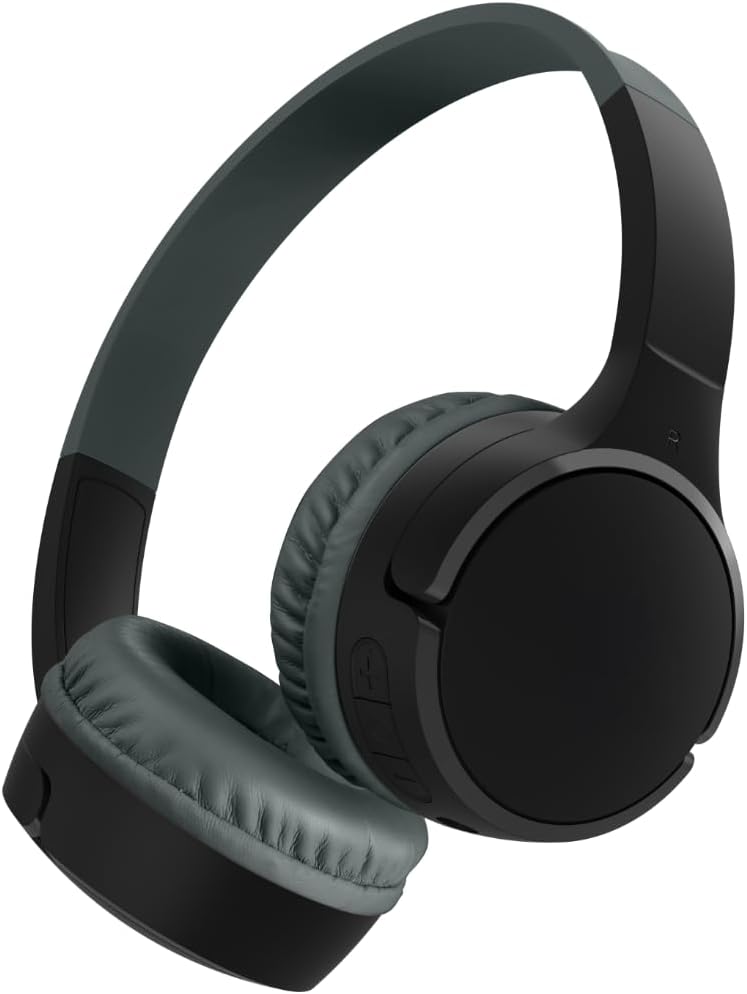 Belkin SoundForm Mini Kids Wireless Headphones w/Built-in Microphone, 30H of Playback Time, & Fun Stickers – Over-Ear Headsets for Online Learning, School, Travel, iPhone, iPad, Galaxy & More – Black Belkin SoundForm Mini Kids Wireless Headphones w/Built-in Microphone, 30H of Playback Time, & Fun Stickers – Over-Ear Headsets for Online Learning, School, Travel, iPhone, iPad, Galaxy & More – Black