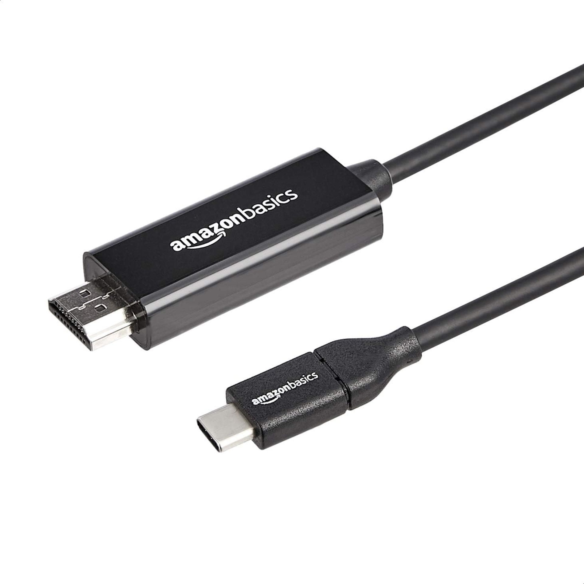 Amazon Basics USB-C (Source) to HDMI (Display) Cable Adapter (Thunderbolt 3 Compatible) 4K@30Hz, 3 feet, Black Amazon Basics USB-C (Source) to HDMI (Display) Cable Adapter (Thunderbolt 3 Compatible) 4K@30Hz, 3 feet, Black
