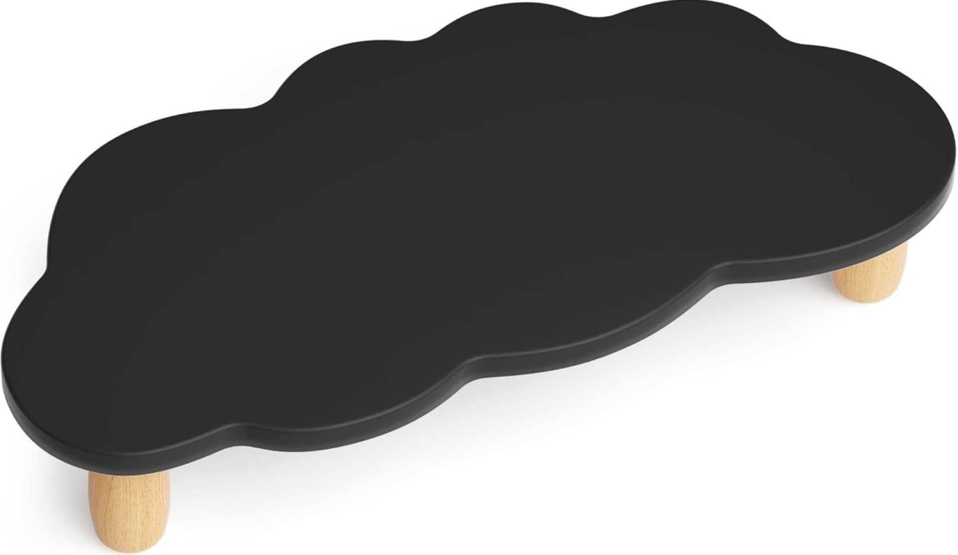 Cloud-Shaped Sturdy Wood Monitor Stand Riser, Multi-Purpose Desktop Organizer for Computer, Laptop, Printer, TV – Black Cloud-Shaped Sturdy Wood Monitor Stand Riser, Multi-Purpose Desktop Organizer for Computer, Laptop, Printer, TV – Black