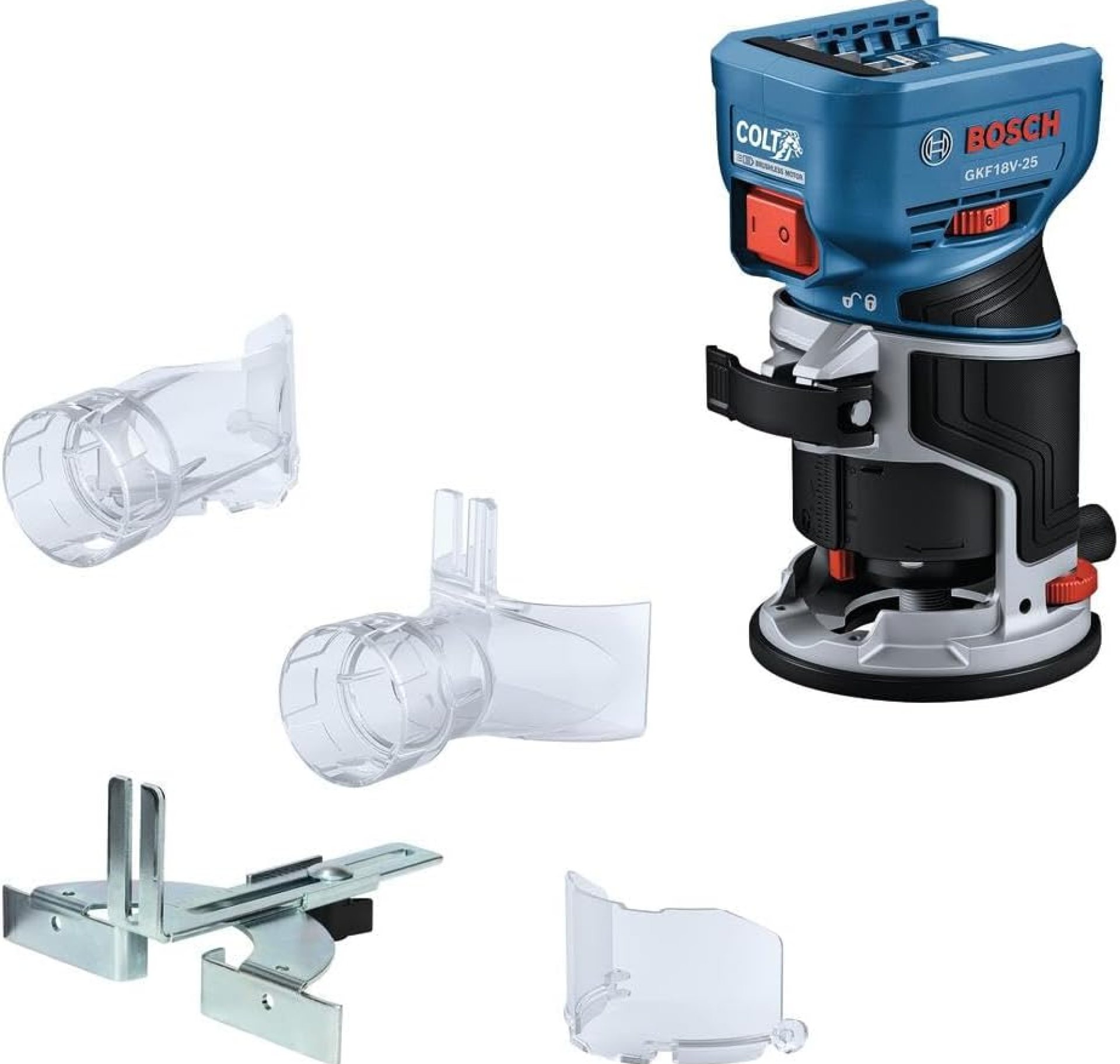BOSCH GKF18V-25N 18V Brushless Colt™ Palm Router | Cordless Power and Precision for Woodworking Projects – Includes Dust Extraction System and Variable Speed Control (Bare Tool) BOSCH GKF18V-25N 18V Brushless Colt™ Palm Router | Cordless Power and Precision for Woodworking Projects – Includes Dust Extraction System and Variable Speed Control (Bare Tool)