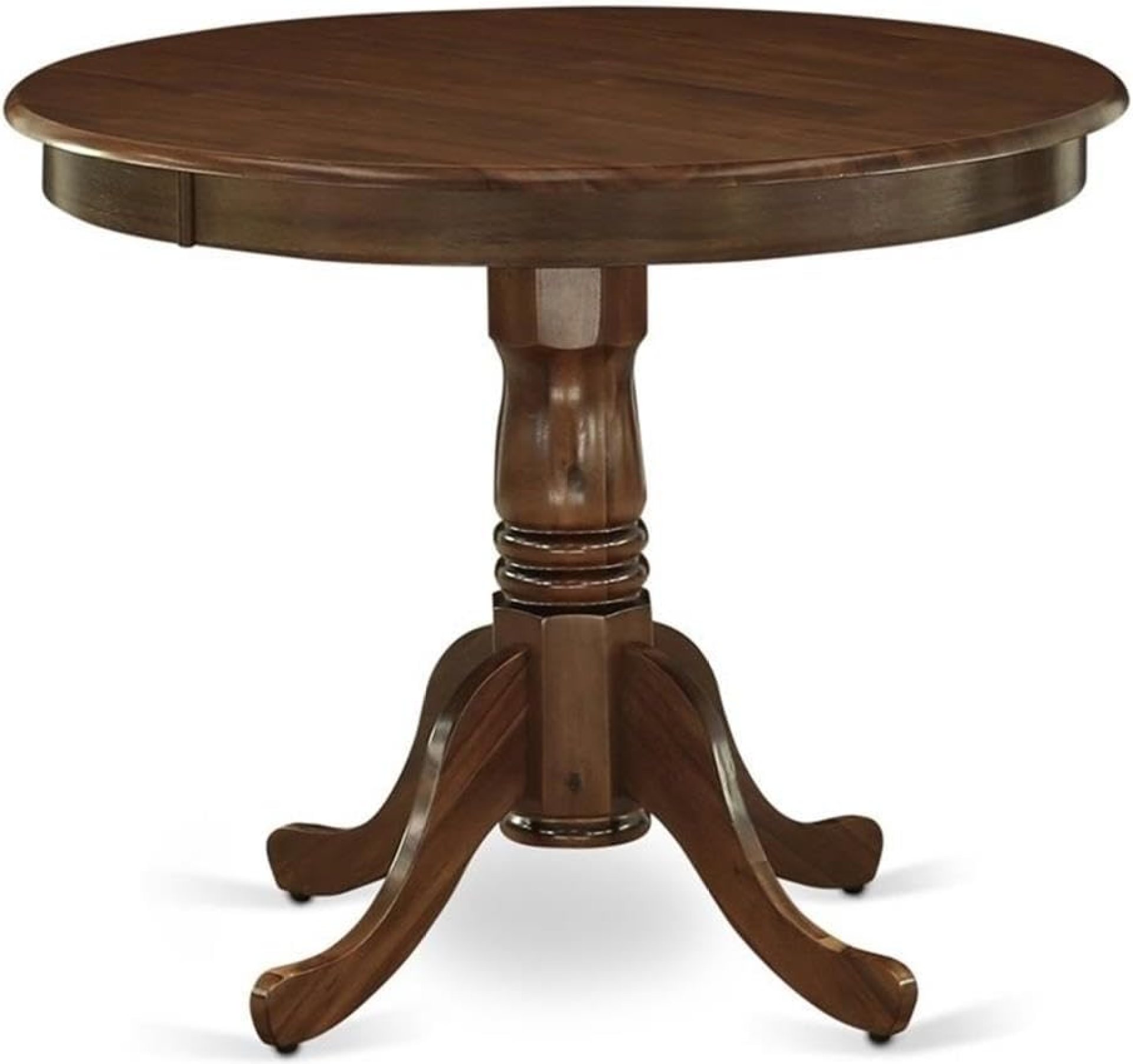 East West Furniture ANT-AWA-TP Antique Modern Kitchen Table – a Round Dining Table Top with Pedestal Base, 36×36 Inch, Walnut East West Furniture ANT-AWA-TP Antique Modern Kitchen Table – a Round Dining Table Top with Pedestal Base, 36×36 Inch, Walnut