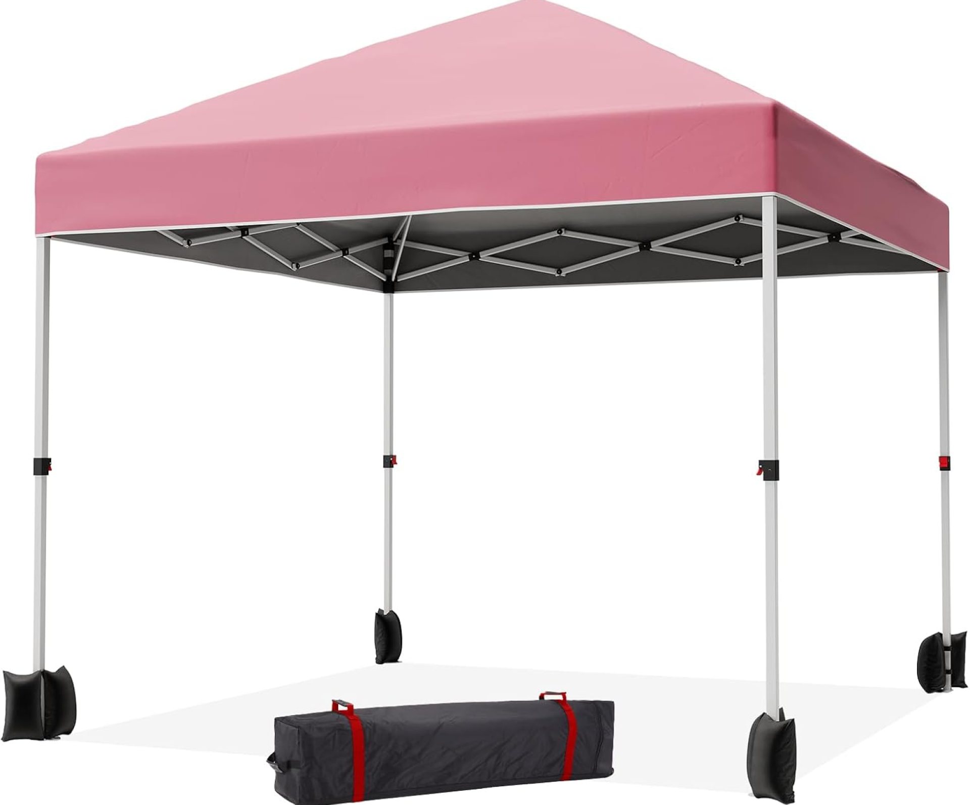 10 x 10 Pop Up Canopy, Pop Up Tent with One Push Setup and 3 Adjustable Heights, Easy Up Sun Shade with Wheeled Carry Bag, Outdoor Portable Shelter for Events, Parties, Camping, Pink 10 x 10 Pop Up Canopy, Pop Up Tent with One Push Setup and 3 Adjustable Heights, Easy Up Sun Shade with Wheeled Carry Bag, Outdoor Portable Shelter for Events, Parties, Camping, Pink
