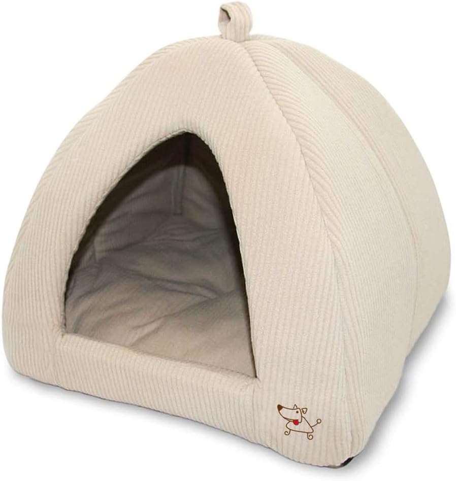 Pet Tent-Soft Bed for Dog and Cat by Best Pet Supplies – Beige Corduroy, 16″ x 16″ x H:14″ Pet Tent-Soft Bed for Dog and Cat by Best Pet Supplies – Beige Corduroy, 16″ x 16″ x H:14″