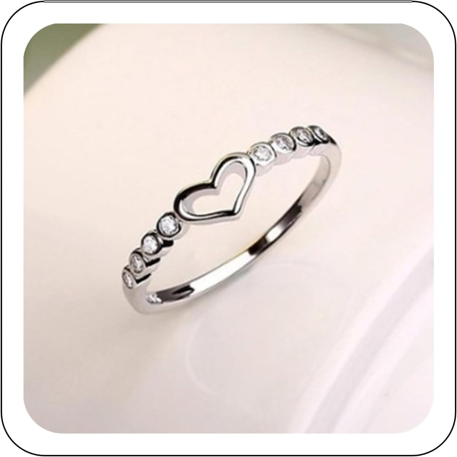 Pure Silver Love Ring Jewelry Female Ring Hollow Set Crystal Heart Shaped Fashion Jewelry Silver Rings Jewelry Women Pure Silver Love Ring Jewelry Female Ring Hollow Set Crystal Heart Shaped Fashion Jewelry Silver Rings Jewelry Women