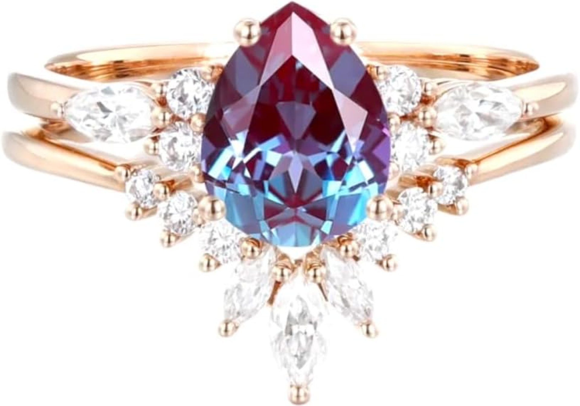 1.5 CT Pear Cut Alexandrite Ring Women’s Alexandrite Engagement Ring Set for Women 925 Sterling Silver 10K/14K/18K Gold Bridal Ring Leaf Ring Set for Women 1.5 CT Pear Cut Alexandrite Ring Women’s Alexandrite Engagement Ring Set for Women 925 Sterling Silver 10K/14K/18K Gold Bridal Ring Leaf Ring Set for Women