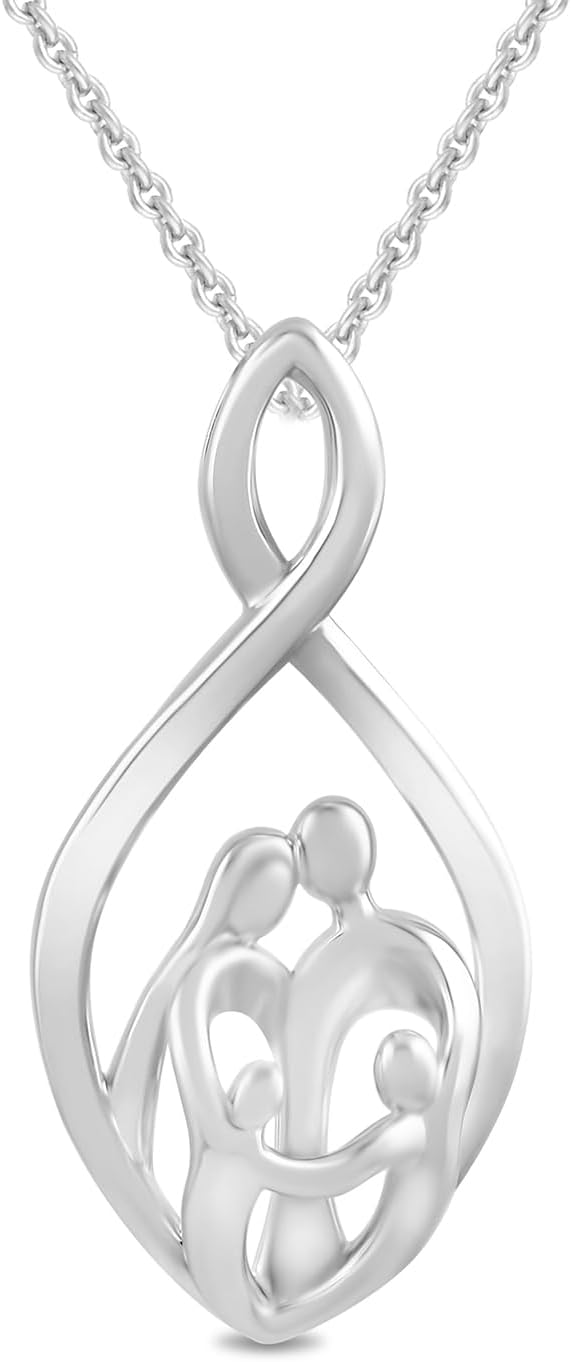 Amazon Essentials Sterling Silver Family Infinity Pendant Necklace, 18″, (previously Amazon Collection) Amazon Essentials Sterling Silver Family Infinity Pendant Necklace, 18″, (previously Amazon Collection)