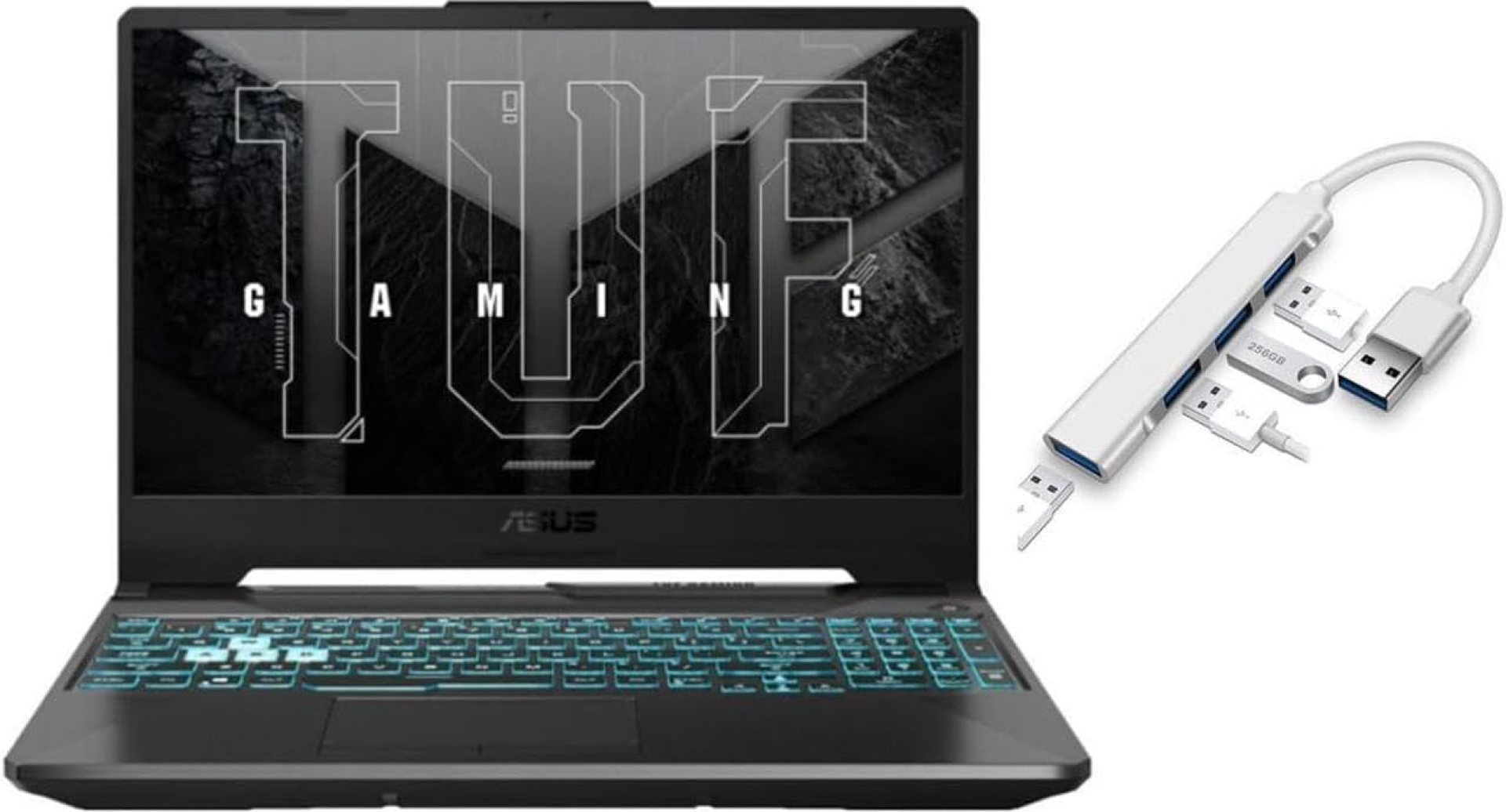 ASUS TUF Gaming 15.6 inch FHD 144Hz Laptop | AMD Ryzen 7-7435HS(Beat i7-1355U) |NVIDIA GeForce RTX 3050 | Backlit | Black | 16GB RAM DDR5 | 512GB SSD | Windows 11 Home | Bundle with USB 3.0 Hub ASUS TUF Gaming 15.6 inch FHD 144Hz Laptop | AMD Ryzen 7-7435HS(Beat i7-1355U) |NVIDIA GeForce RTX 3050 | Backlit | Black | 16GB RAM DDR5 | 512GB SSD | Windows 11 Home | Bundle with USB 3.0 Hub