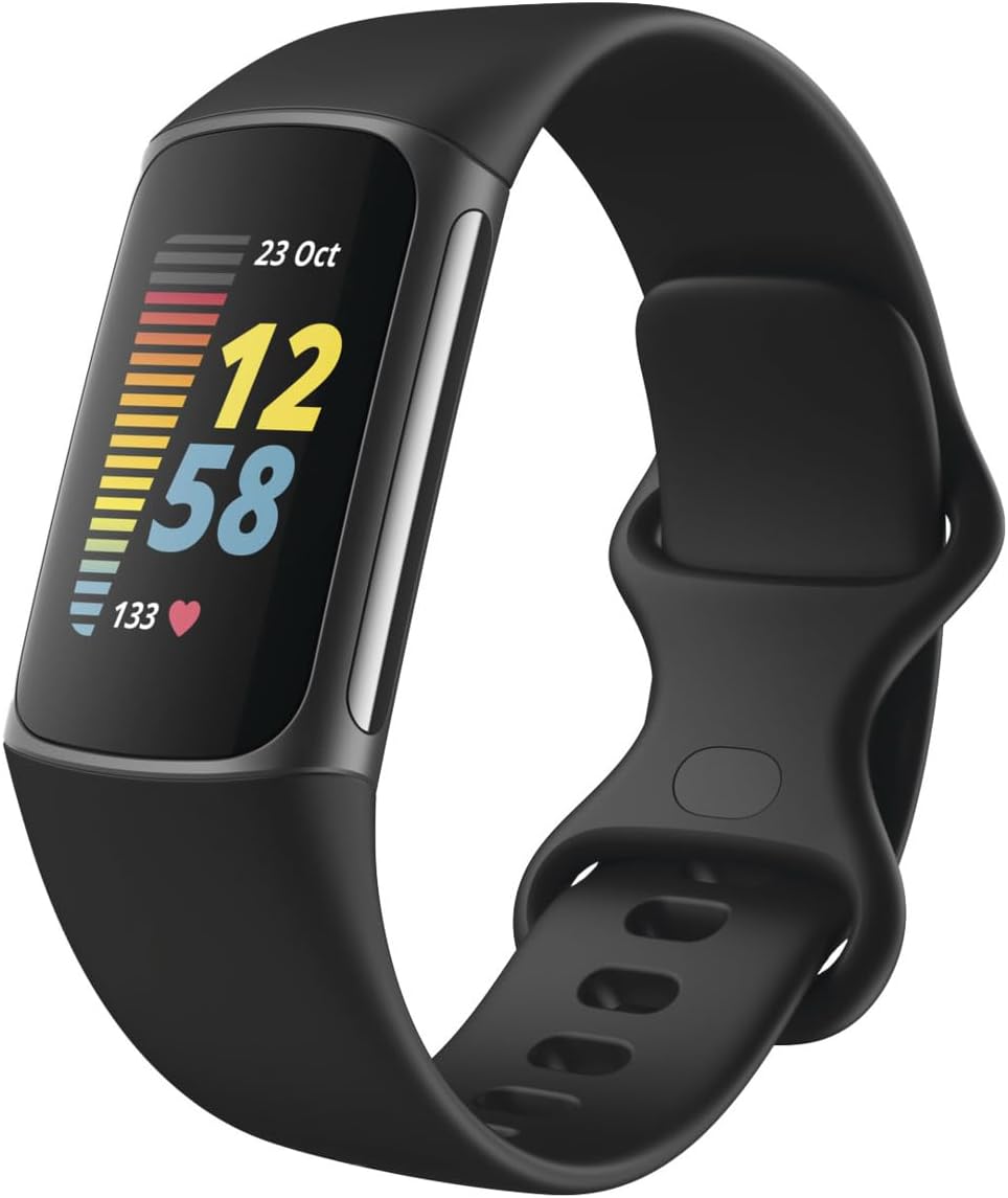 Fitbit Charge 5 Advanced Health & Fitness Tracker with Built-in GPS, Stress Management Tools, Sleep Tracking, 24/7 Heart Rate and More, Black/Graphite, One Size (S &L Bands Included) Fitbit Charge 5 Advanced Health & Fitness Tracker with Built-in GPS, Stress Management Tools, Sleep Tracking, 24/7 Heart Rate and More, Black/Graphite, One Size (S &L Bands Included)