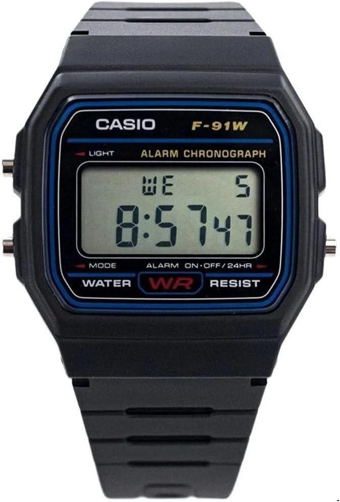 Casio F91W Series | Digital Watch | Water Resistant | LED Light | 1/100 SEC Stopwatch | Regular Time Keeping (HR, Min, SEC, PM, Date, Day) | Daily Alarm | Lightweight | 7 Year Battery Casio F91W Series | Digital Watch | Water Resistant | LED Light | 1/100 SEC Stopwatch | Regular Time Keeping (HR, Min, SEC, PM, Date, Day) | Daily Alarm | Lightweight | 7 Year Battery
