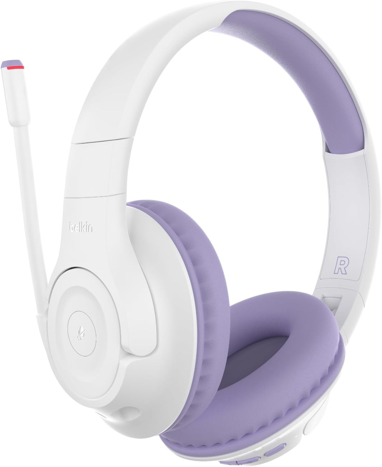 Belkin SoundForm Inspire Wireless Over-Ear Headset for Kids, Online Learning & Travel w/Built-in Microphone, 85dB Safe Volume Limit, 35H Battery – Compatible w/iPhone, iPad, Galaxy & More – Lavender Belkin SoundForm Inspire Wireless Over-Ear Headset for Kids, Online Learning & Travel w/Built-in Microphone, 85dB Safe Volume Limit, 35H Battery – Compatible w/iPhone, iPad, Galaxy & More – Lavender