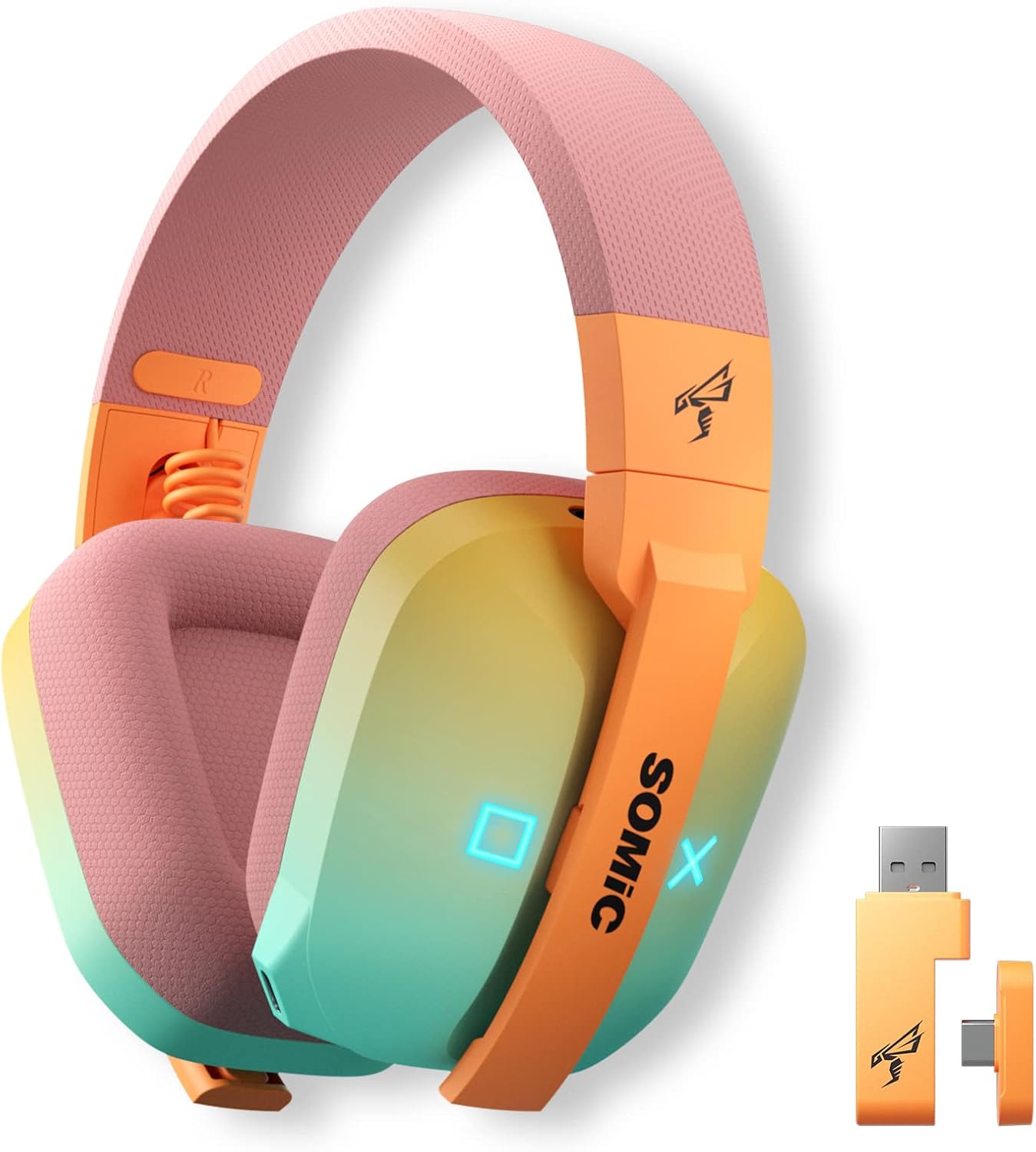 SOMIC G810 Wireless Headset 2.4G Low Latency Headset for PC PS4 PS5 Laptop, Bluetooth 5.2 Wireless Headphone with Built-in Mic, 50H Playtime, RGB Light Foldable for Gamer (Xbox Only Work in Wired) SOMIC G810 Wireless Headset 2.4G Low Latency Headset for PC PS4 PS5 Laptop, Bluetooth 5.2 Wireless Headphone with Built-in Mic, 50H Playtime, RGB Light Foldable for Gamer (Xbox Only Work in Wired)
