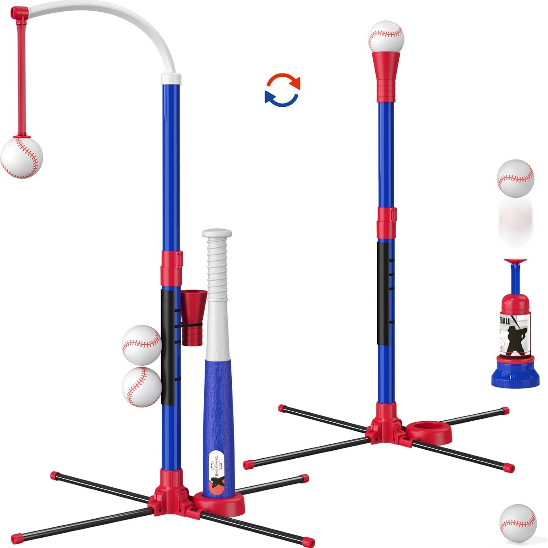 3-in-1 Baseball Set for Kids 3-5 – Tee Ball Stand, Hanging Tee, Ball Launcher and 6 Softballs – Adjustable Height, Indoor/Outdoor Sport Gifts for Boys, Blue 3-in-1 Baseball Set for Kids 3-5 – Tee Ball Stand, Hanging Tee, Ball Launcher and 6 Softballs – Adjustable Height, Indoor/Outdoor Sport Gifts for Boys, Blue