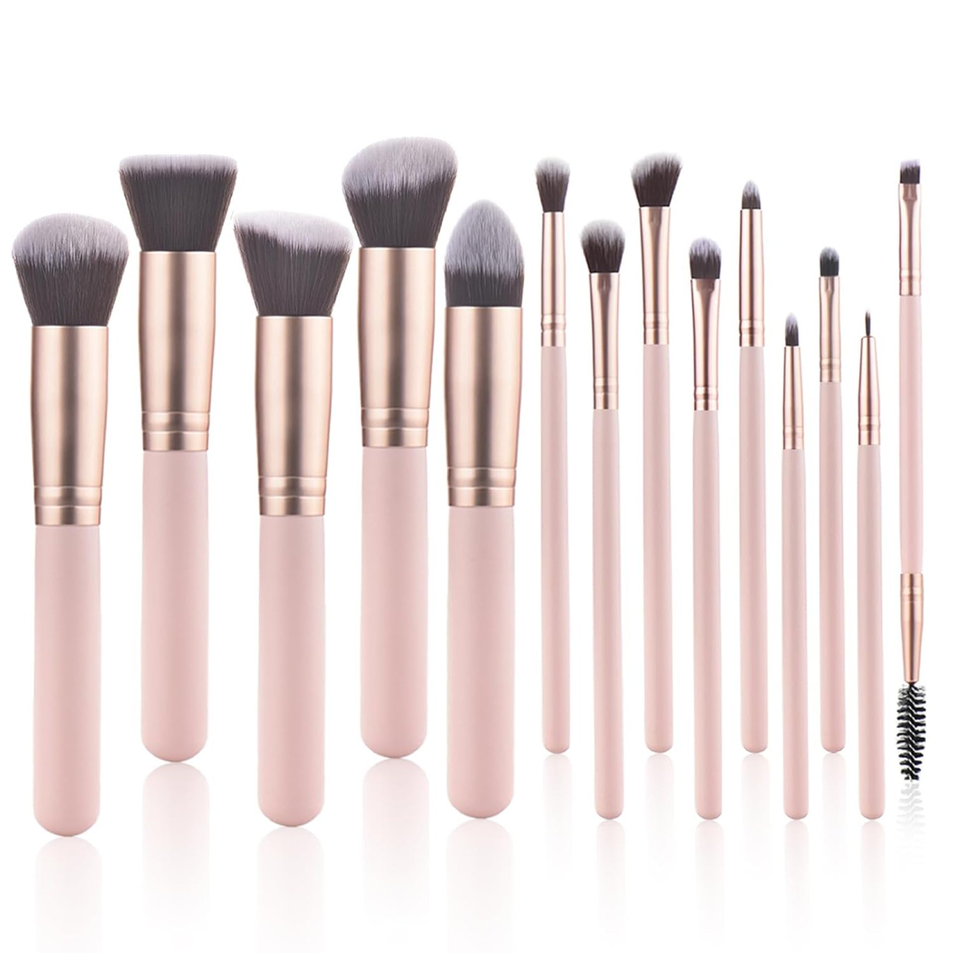 14 Piece Pink Makeup Brushes-Wooden Handle with Soft Synthetic Bristles,for Face & Eye Makeup|Professional Makeup Brushes set for Women & Girls| 14 Piece Pink Makeup Brushes-Wooden Handle with Soft Synthetic Bristles,for Face & Eye Makeup|Professional Makeup Brushes set for Women & Girls|