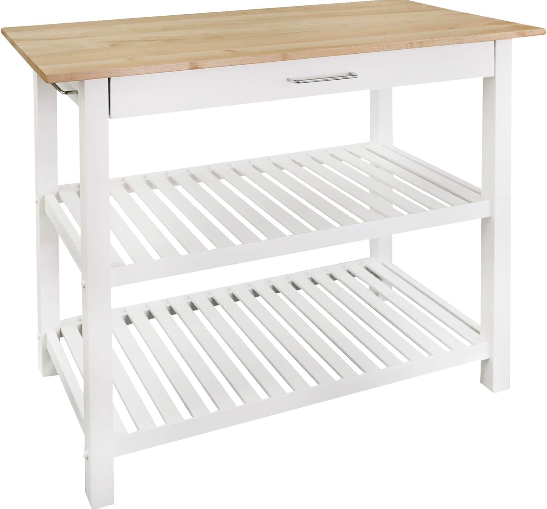 Casual Home Kitchen Island with Solid American Hardwood Top, Natural/White, 40″ W (373-91) Casual Home Kitchen Island with Solid American Hardwood Top, Natural/White, 40″ W (373-91)