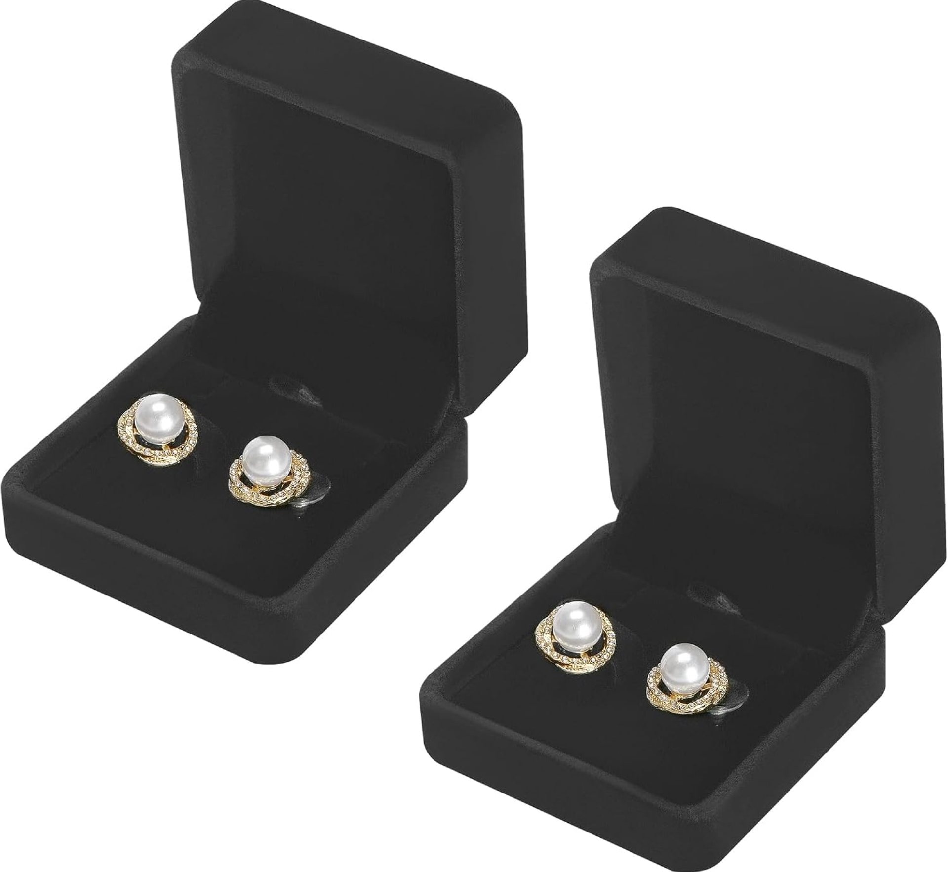 2 Pieces Classic Velvet Jewelry Earring Gift Box for Stud Earring Necklace Pendant, Jewellry Earring Storage Display Case for Wedding Engagement Birthday Anniversary 2 Pieces Classic Velvet Jewelry Earring Gift Box for Stud Earring Necklace Pendant, Jewellry Earring Storage Display Case for Wedding Engagement Birthday Anniversary