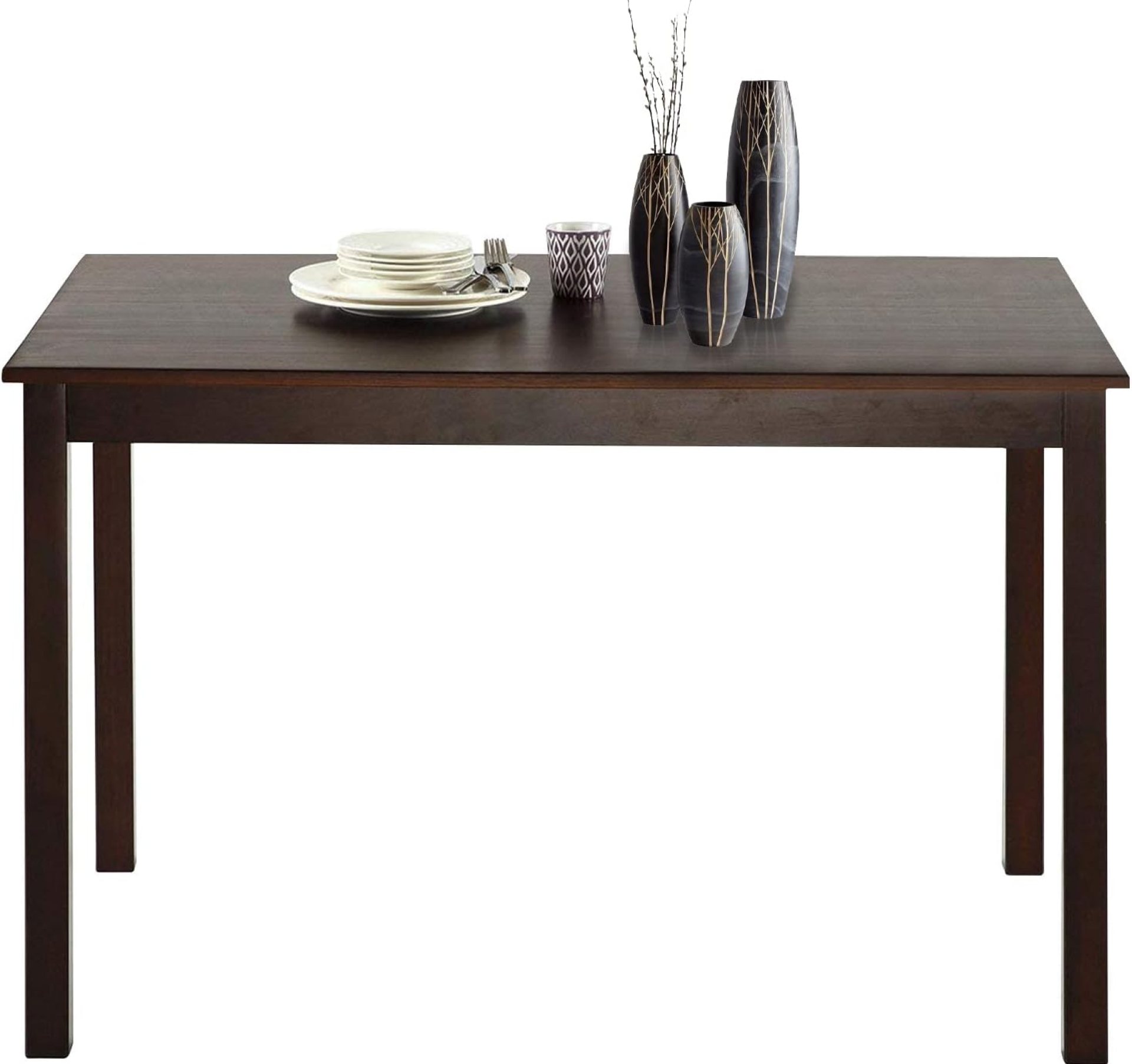 Dining Table for 4 People Kitchen Table with Wood Legs Dinner Table for Apartment Living Room Dining Room Office Kitchen Home Furniture Rectangular Modern, Brown Dining Table for 4 People Kitchen Table with Wood Legs Dinner Table for Apartment Living Room Dining Room Office Kitchen Home Furniture Rectangular Modern, Brown