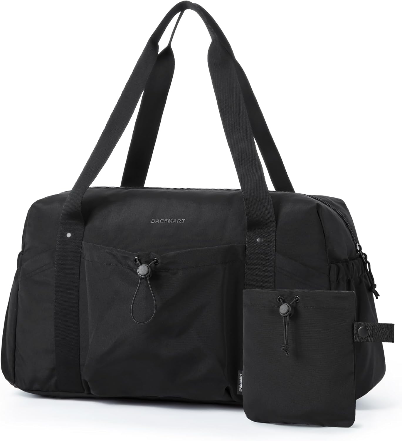 BAGSMART Foldable Travel Duffle Bag For Women, Gym Tote Bag for Sports, 26L Airport Carry On Weekender Overnight Bag for Travel, Travel Accessories(Black) BAGSMART Foldable Travel Duffle Bag For Women, Gym Tote Bag for Sports, 26L Airport Carry On Weekender Overnight Bag for Travel, Travel Accessories(Black)
