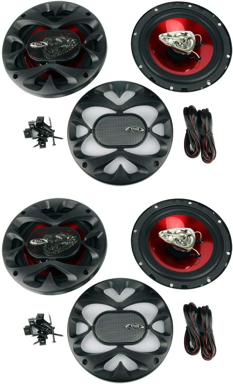4 New BOSS CH6530 6.5″ 3-Way 600W Car Audio Coaxial Speakers Stereo Red 4 New BOSS CH6530 6.5″ 3-Way 600W Car Audio Coaxial Speakers Stereo Red