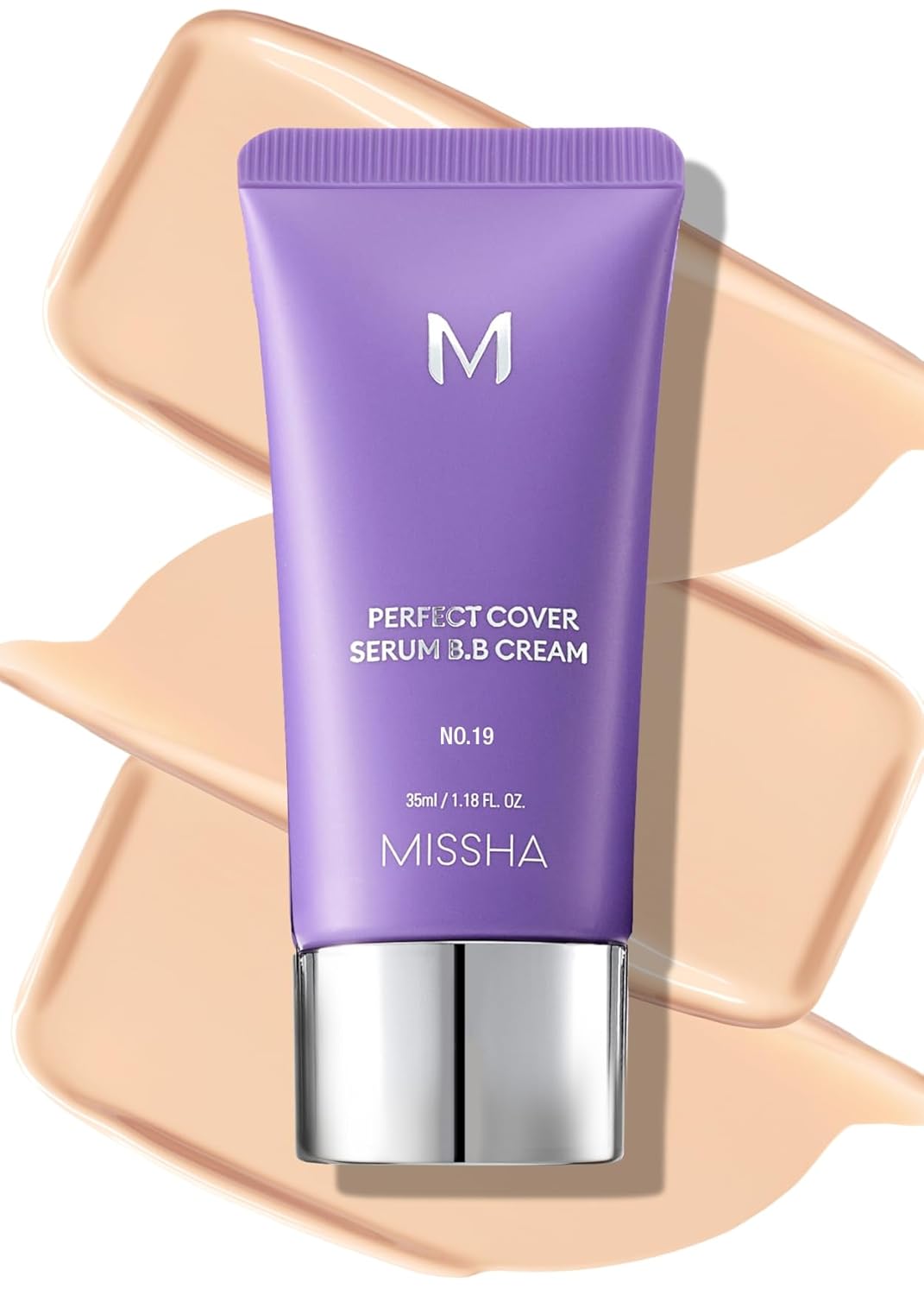 MISSHA M PERFECT COVER SERUM BB CREAM No.19 Ivory – Fair/Light with Warm Undertone, Skin Care Foundation Makeup, Tinted Moisturizer, Superfood Complex, Buildable Coverage, Glass Skin, 1.18 Fl oz MISSHA M PERFECT COVER SERUM BB CREAM No.19 Ivory – Fair/Light with Warm Undertone, Skin Care Foundation Makeup, Tinted Moisturizer, Superfood Complex, Buildable Coverage, Glass Skin, 1.18 Fl oz