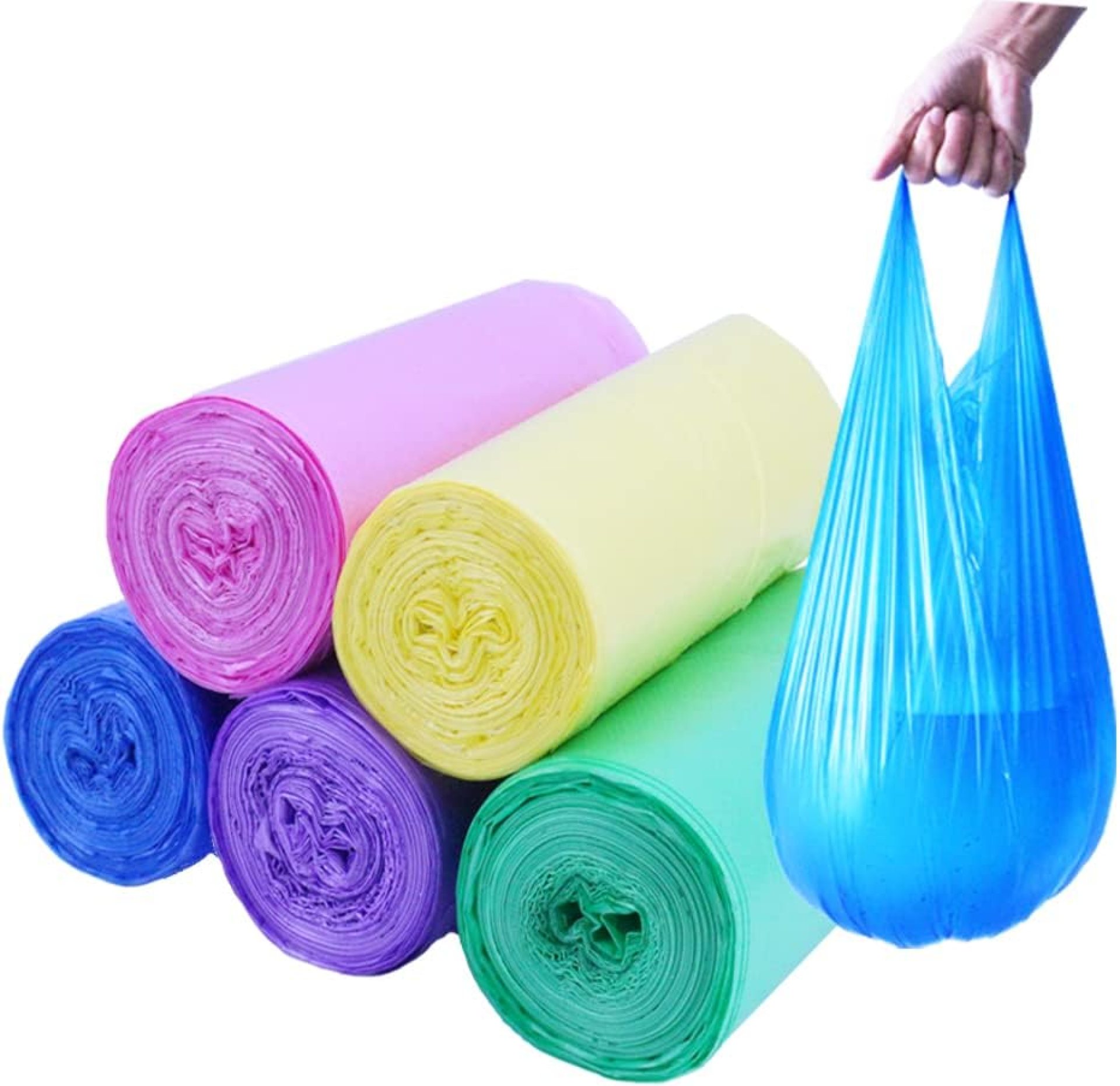 100 Count 4 Gallon Trash Bags, Small Colorful Garbage Bags with Handle for Home Office Bathroom Trash Can 100 Count 4 Gallon Trash Bags, Small Colorful Garbage Bags with Handle for Home Office Bathroom Trash Can