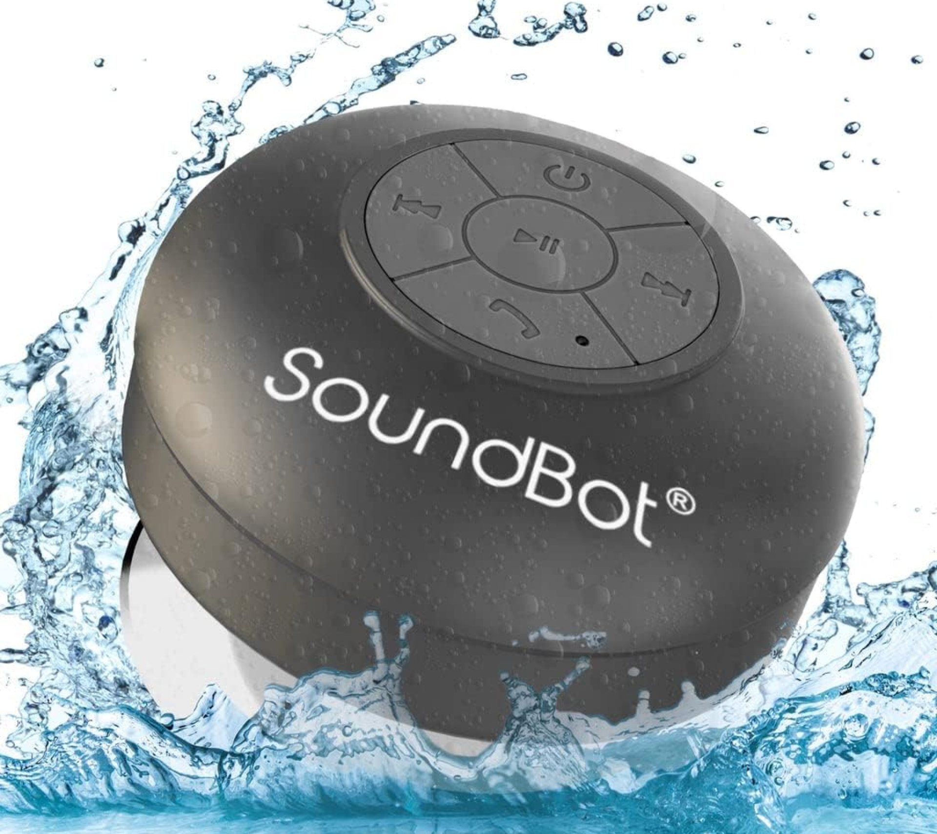 Soundbot SB510 HD Water Resistant Bluetooth Shower Speaker, Handsfree Portable Speakerphone with Built-in Mic, 6hrs of Playtime, Control Buttons and Dedicated Suction Cup for Showers (Black) Soundbot SB510 HD Water Resistant Bluetooth Shower Speaker, Handsfree Portable Speakerphone with Built-in Mic, 6hrs of Playtime, Control Buttons and Dedicated Suction Cup for Showers (Black)