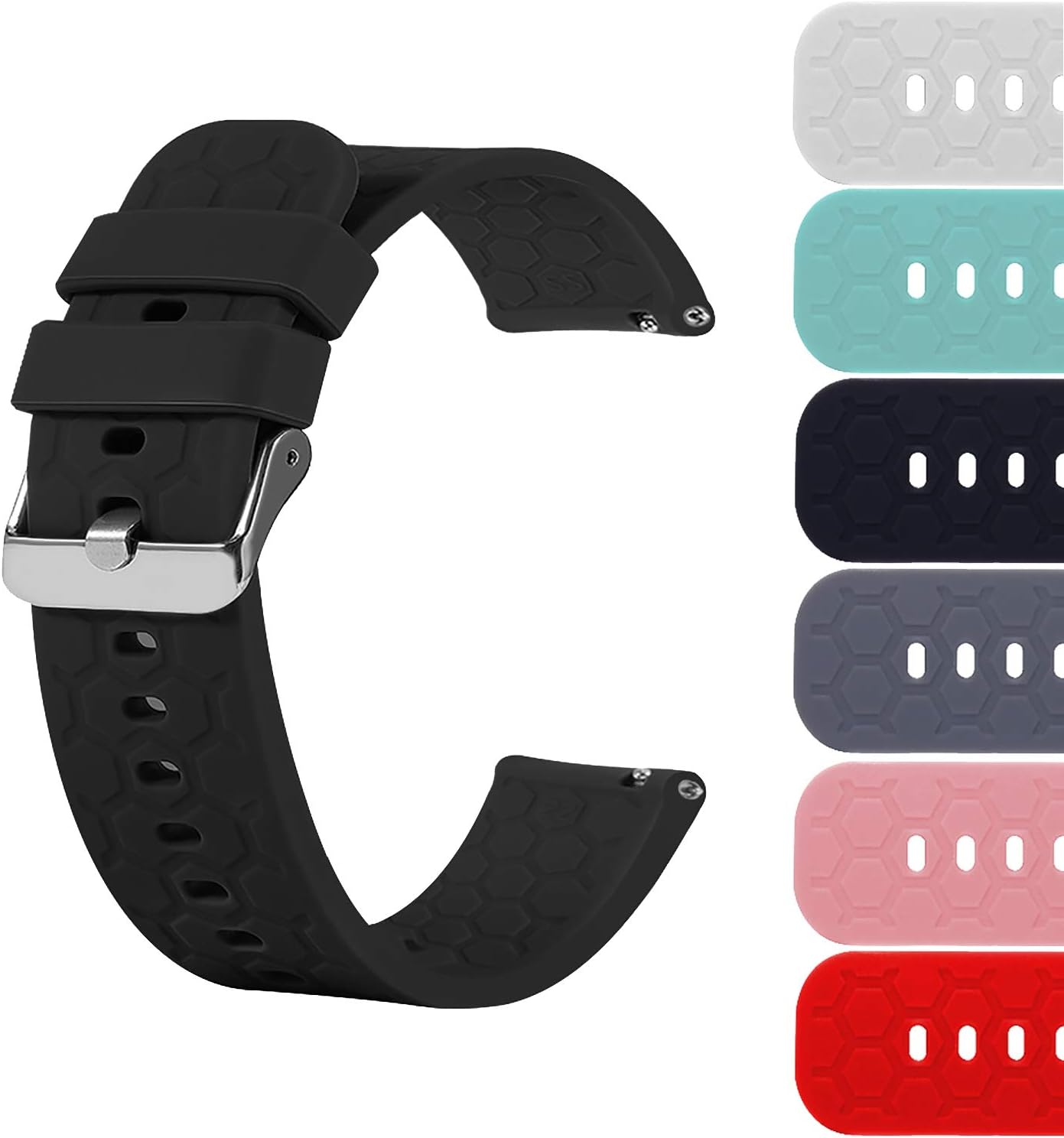 18mm 20mm 22mm Width Silicone Quick Release Wristband Replacement Sports Straps Bracelet Watch Band Women Men Strap with Quick Release Pins for Smartwatch 18mm 20mm 22mm Width Silicone Quick Release Wristband Replacement Sports Straps Bracelet Watch Band Women Men Strap with Quick Release Pins for Smartwatch