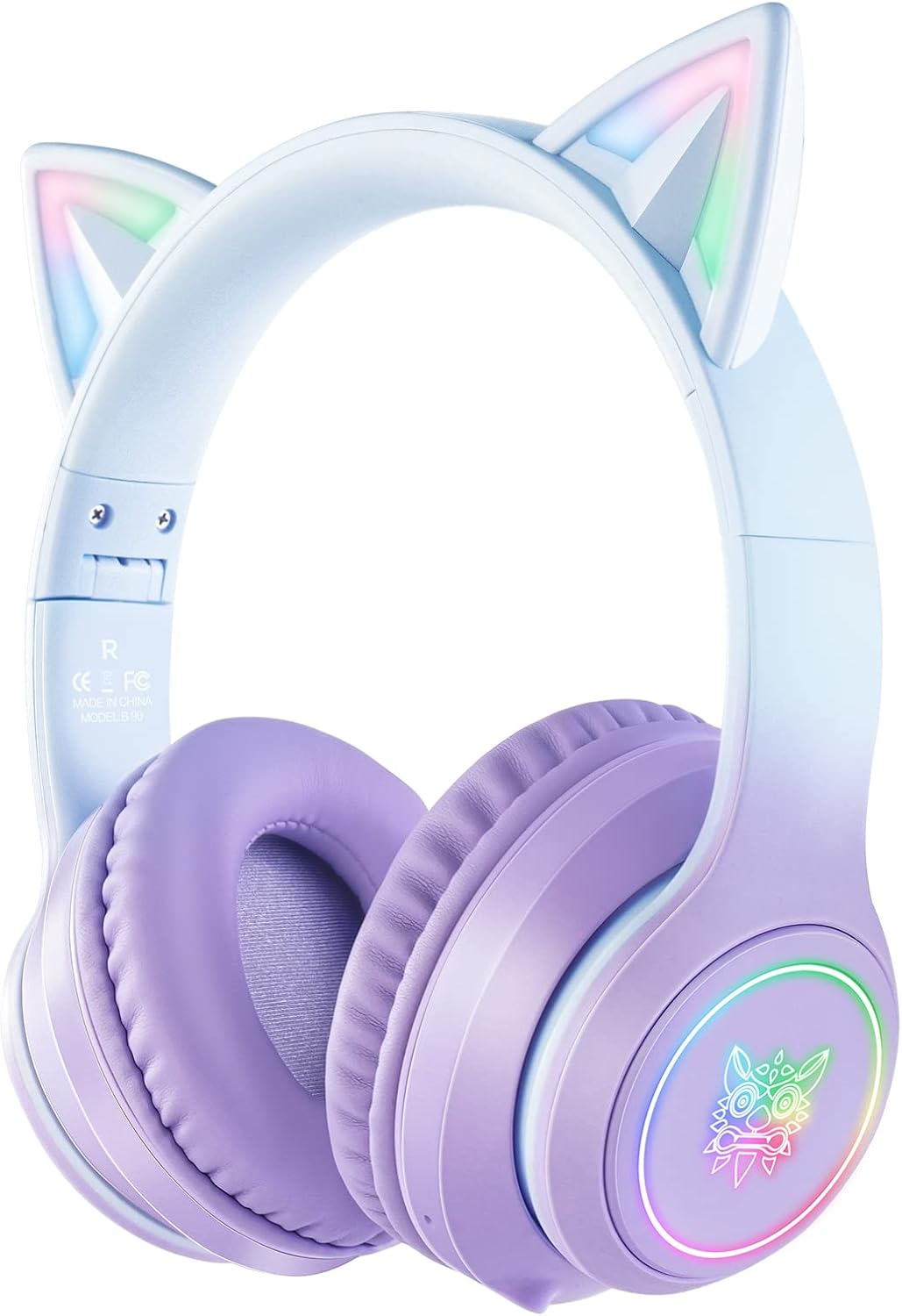 Bluetooth Cat Ear Headphones for Kids & Adults, Wireless & Wired Mode Foldable Headset with Mic – Clear Sound Quality – RGB LED Light, for Girls School Gaming, for Phone/Laptop/PC/Tablet, Purple Bluetooth Cat Ear Headphones for Kids & Adults, Wireless & Wired Mode Foldable Headset with Mic – Clear Sound Quality – RGB LED Light, for Girls School Gaming, for Phone/Laptop/PC/Tablet, Purple
