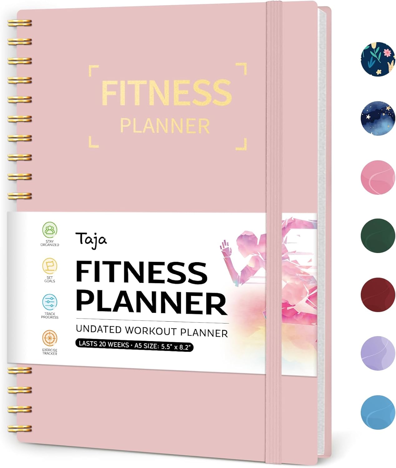 Fitness Workout Journal for Women & Men, A5(5.5″ x 8.2″) Workout Log Book Planner for Tracking, Progress, and Achieving Your Wellness Goals-Pink Fitness Workout Journal for Women & Men, A5(5.5″ x 8.2″) Workout Log Book Planner for Tracking, Progress, and Achieving Your Wellness Goals-Pink
