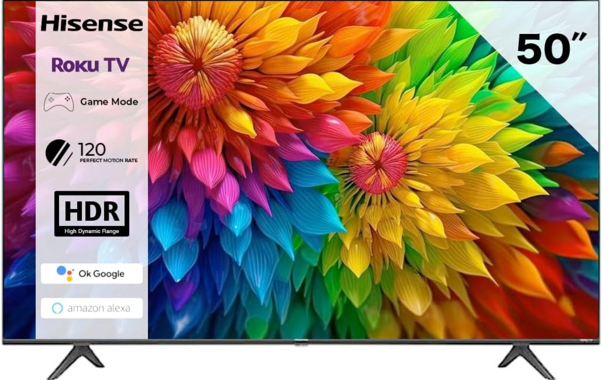 Hisense 50 Inch R Series Class 4K Ultra HD 2160P LED Smart Roku TV with HDR Game Mode Works with Google Assistant and Alexa (Refurbished) Hisense 50 Inch R Series Class 4K Ultra HD 2160P LED Smart Roku TV with HDR Game Mode Works with Google Assistant and Alexa (Refurbished)