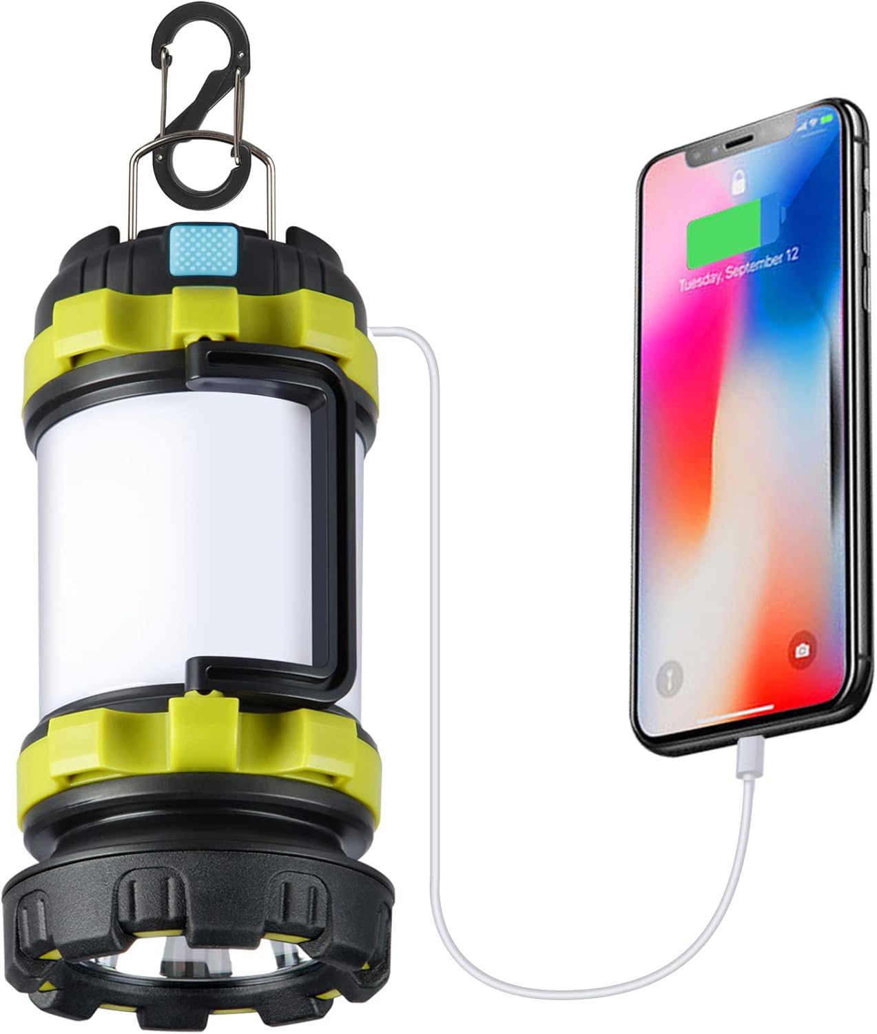 1 Pack Camping Lantern, Outdoor LED Camping Light, Rechargeable Flashlights with 1000LM, 6 Modes, 4000mAh Power Bank, IPX5 Waterproof Portable Emergency Camp Light for Hurricane Hiking – Green 1 Pack Camping Lantern, Outdoor LED Camping Light, Rechargeable Flashlights with 1000LM, 6 Modes, 4000mAh Power Bank, IPX5 Waterproof Portable Emergency Camp Light for Hurricane Hiking – Green