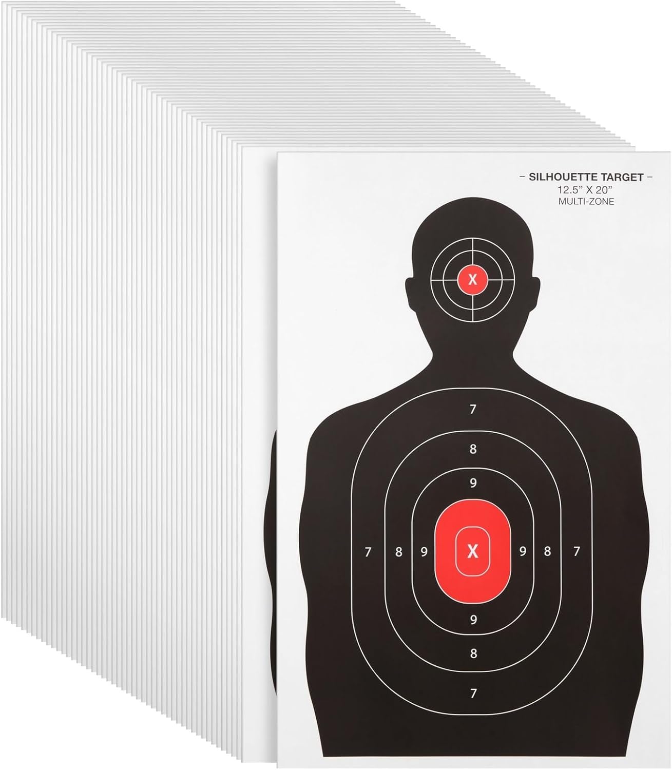50 Pack Paper Shooting Targets for Range, Bulk for Hunting, Silhouette with Red Bullseye (14×22 in) 50 Pack Paper Shooting Targets for Range, Bulk for Hunting, Silhouette with Red Bullseye (14×22 in)
