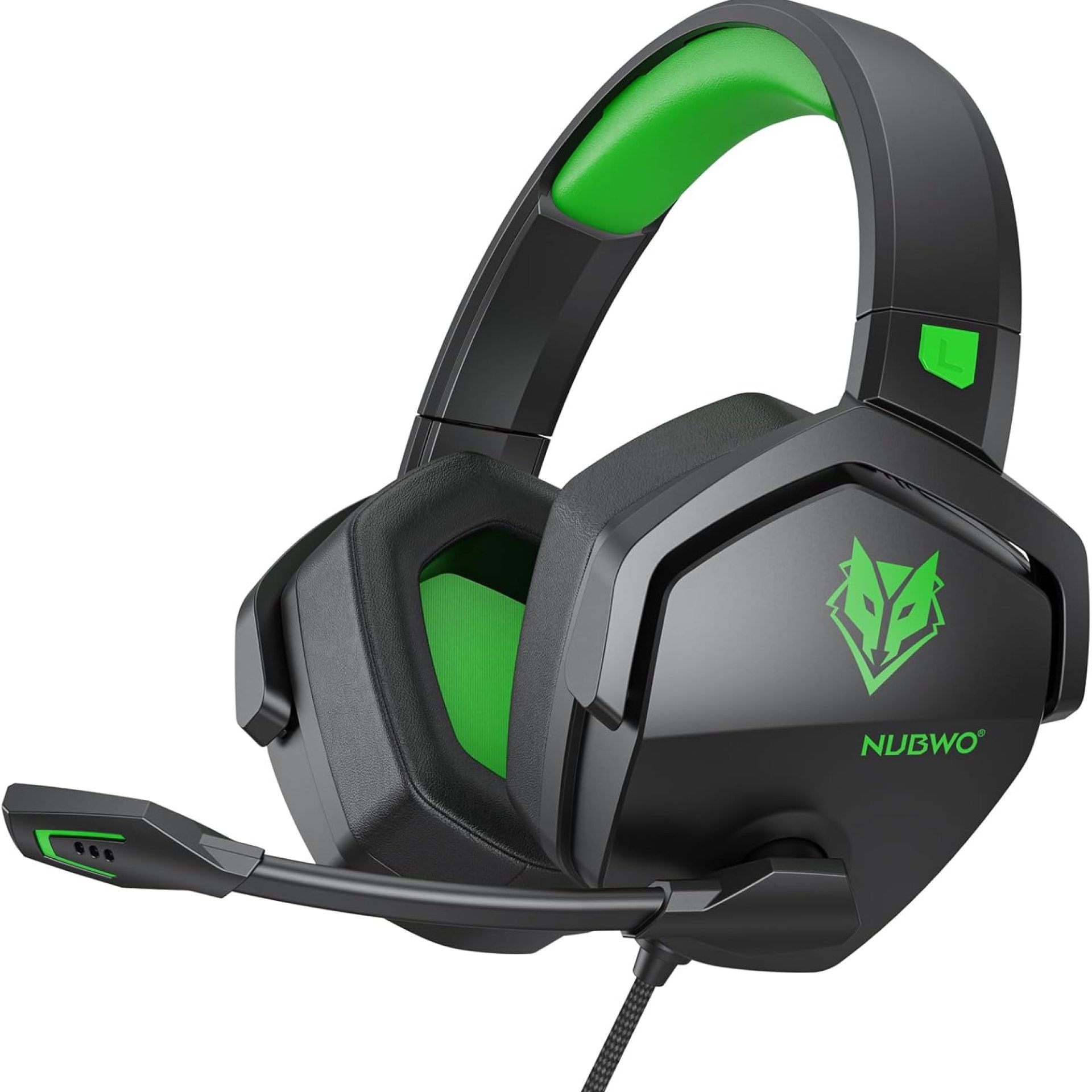 NUBWO N16 Gaming Headset for Xbox, PS5, PS4, PC, NS, Mac – Over Ear Headphones with Microphone, Stereo Sound, Wired Xbox Headet with 3.5mm Audio Jack (Black Green) NUBWO N16 Gaming Headset for Xbox, PS5, PS4, PC, NS, Mac – Over Ear Headphones with Microphone, Stereo Sound, Wired Xbox Headet with 3.5mm Audio Jack (Black Green)