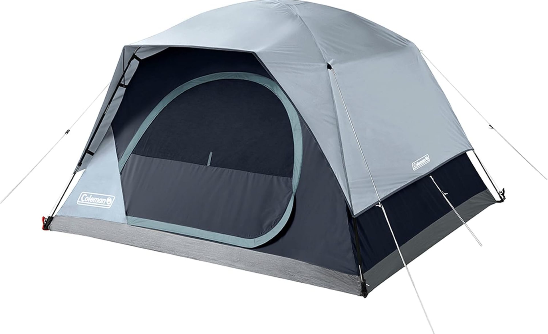 Coleman Skydome Camping Tent with LED Lights, Weatherproof 4/8 Person Family Tent Includes Pre-Attached Poles, Rainfly, Carry Bag, Ventilation and LED Lighting System, Sets Up in 5 Minutes Coleman Skydome Camping Tent with LED Lights, Weatherproof 4/8 Person Family Tent Includes Pre-Attached Poles, Rainfly, Carry Bag, Ventilation and LED Lighting System, Sets Up in 5 Minutes