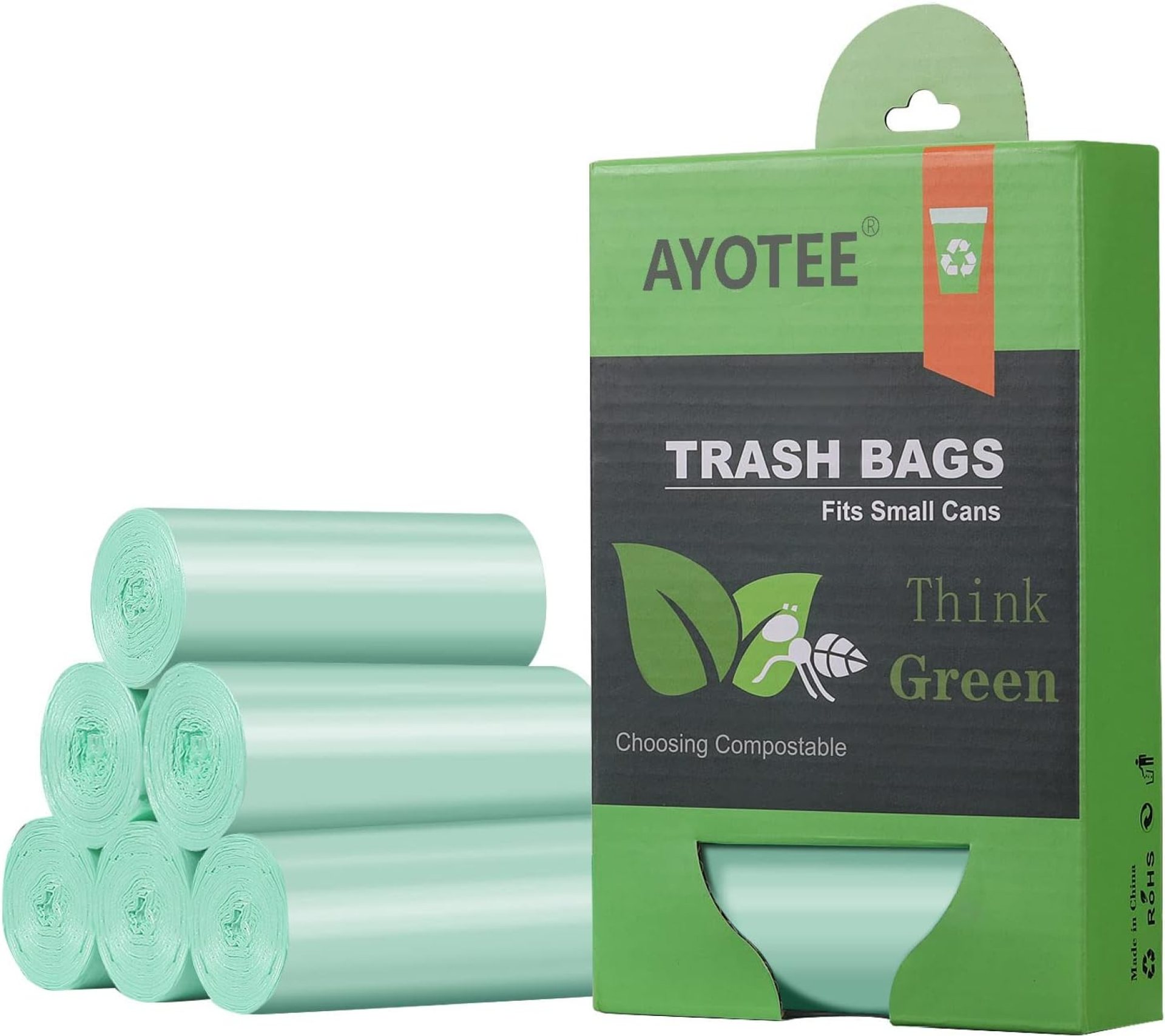 1.2 Gallon Small Trash Bags Garbage Bags, AYOTEE Mini Compostable Strong Bathroom Wastebasket Can Liners trash Bags for Home Office Kitchen fit 5L,5 Liter,1 Gal,Green 1.2 Gallon Small Trash Bags Garbage Bags, AYOTEE Mini Compostable Strong Bathroom Wastebasket Can Liners trash Bags for Home Office Kitchen fit 5L,5 Liter,1 Gal,Green