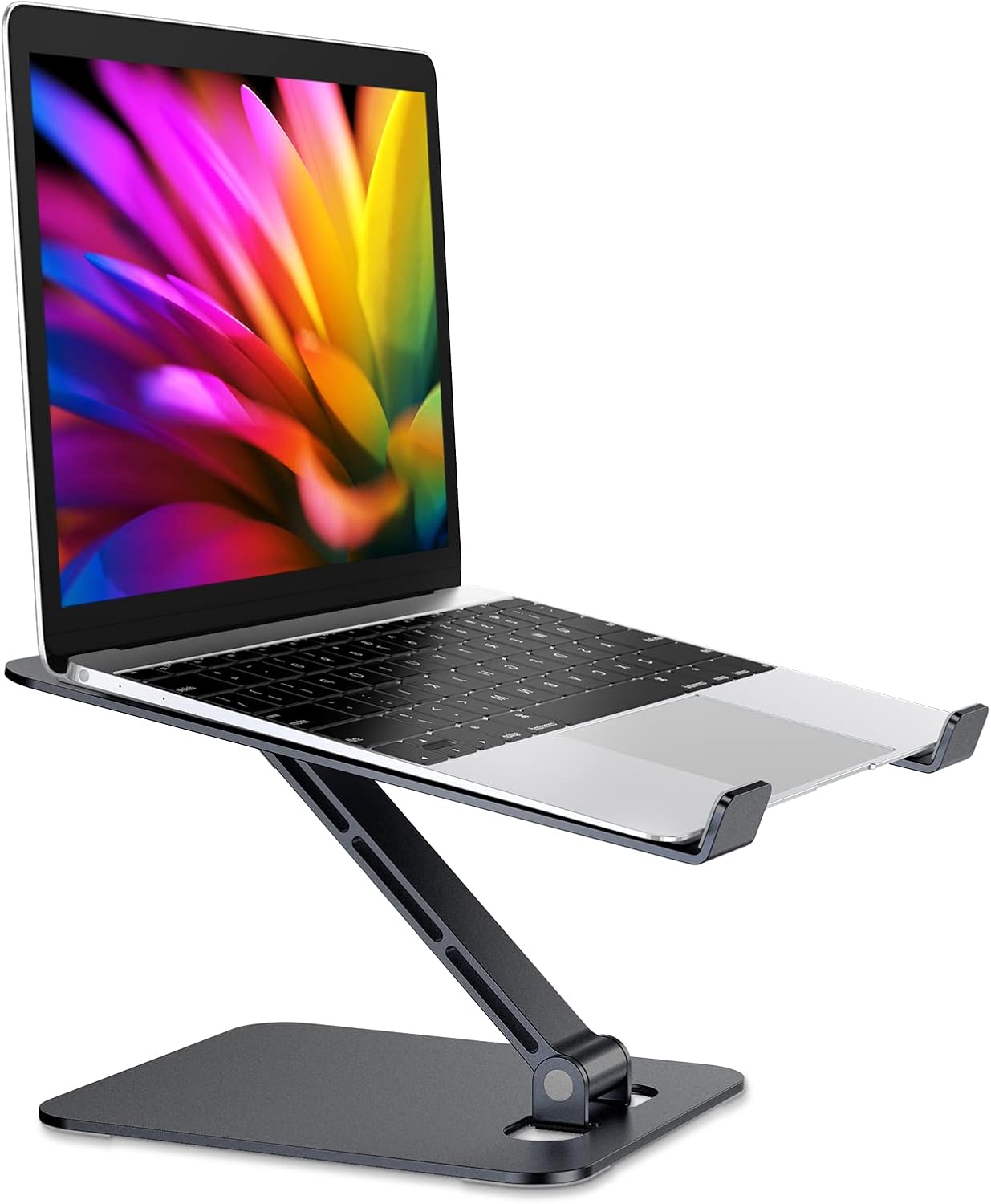 Foldable Laptop Stand, Height Adjustable Ergonomic Computer Stand for Desk, Aluminum Portable Laptop Riser Holder Mount Compatible with MacBook Pro Air, HP, Dell 10-16″ (Black) Foldable Laptop Stand, Height Adjustable Ergonomic Computer Stand for Desk, Aluminum Portable Laptop Riser Holder Mount Compatible with MacBook Pro Air, HP, Dell 10-16″ (Black)