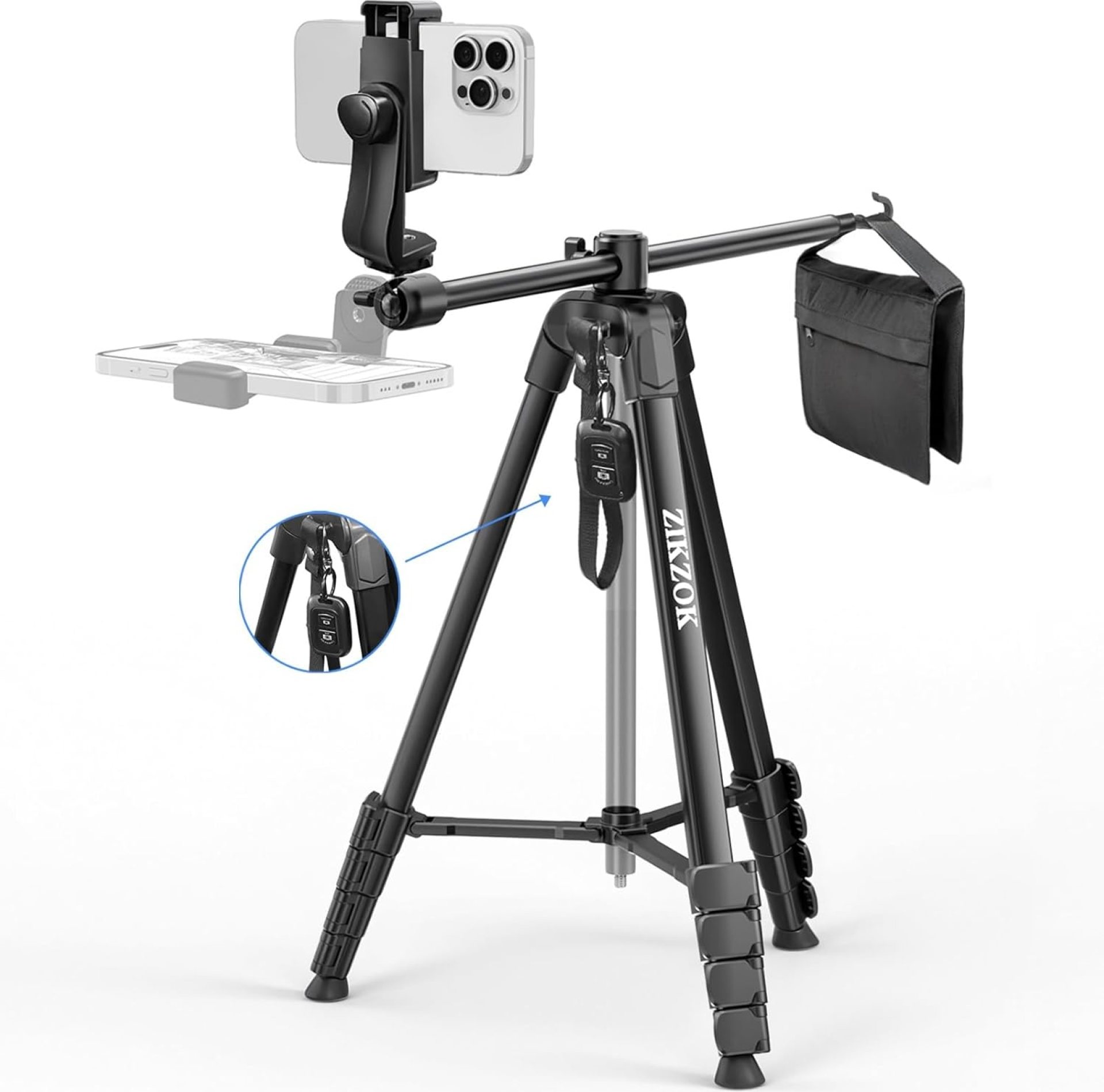 68″ Phone Tripod for Overhead Shots, Horizontal Tripod, Tripod Stand for iPhone with Wireless Remote/Sandbag, Phone Tripod for Cooking Video Recording/Live Stream/Vlogging 68″ Phone Tripod for Overhead Shots, Horizontal Tripod, Tripod Stand for iPhone with Wireless Remote/Sandbag, Phone Tripod for Cooking Video Recording/Live Stream/Vlogging