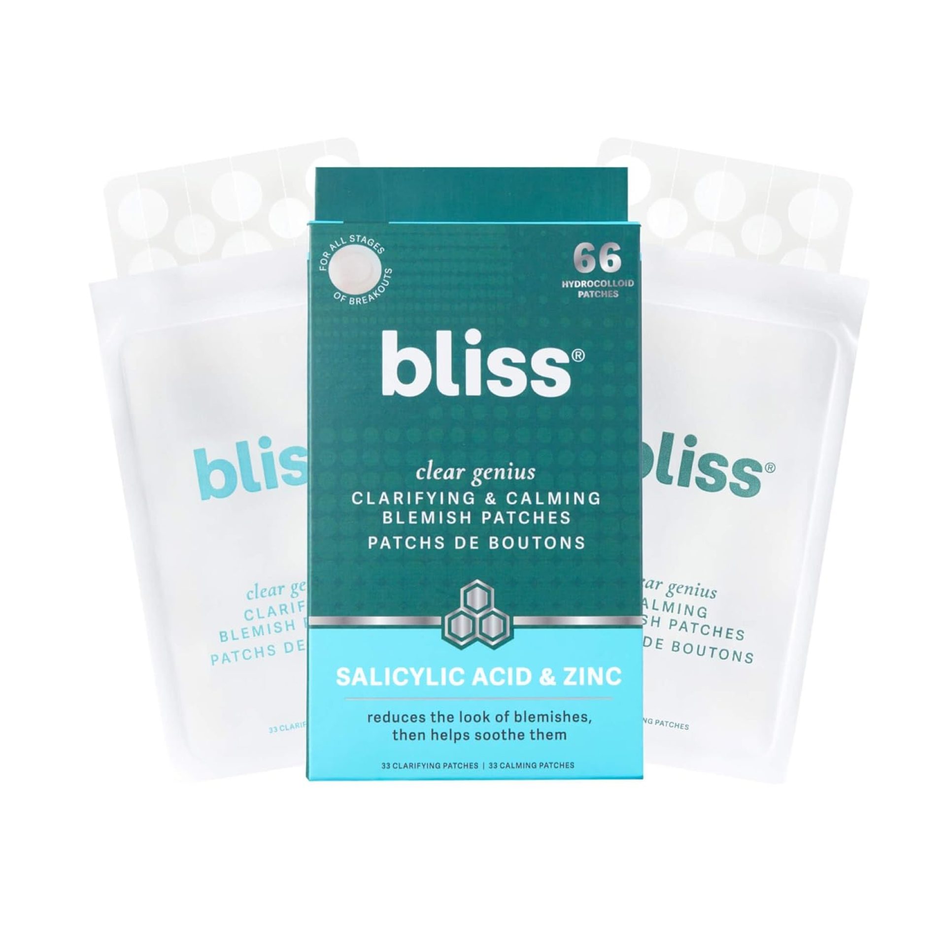Bliss Clear Genius Blemish Patches – Salicylic Acid & Zinc for Fast Relief & Prevention, Clarifying Spot Treatment – 1 Pack Bliss Clear Genius Blemish Patches – Salicylic Acid & Zinc for Fast Relief & Prevention, Clarifying Spot Treatment – 1 Pack