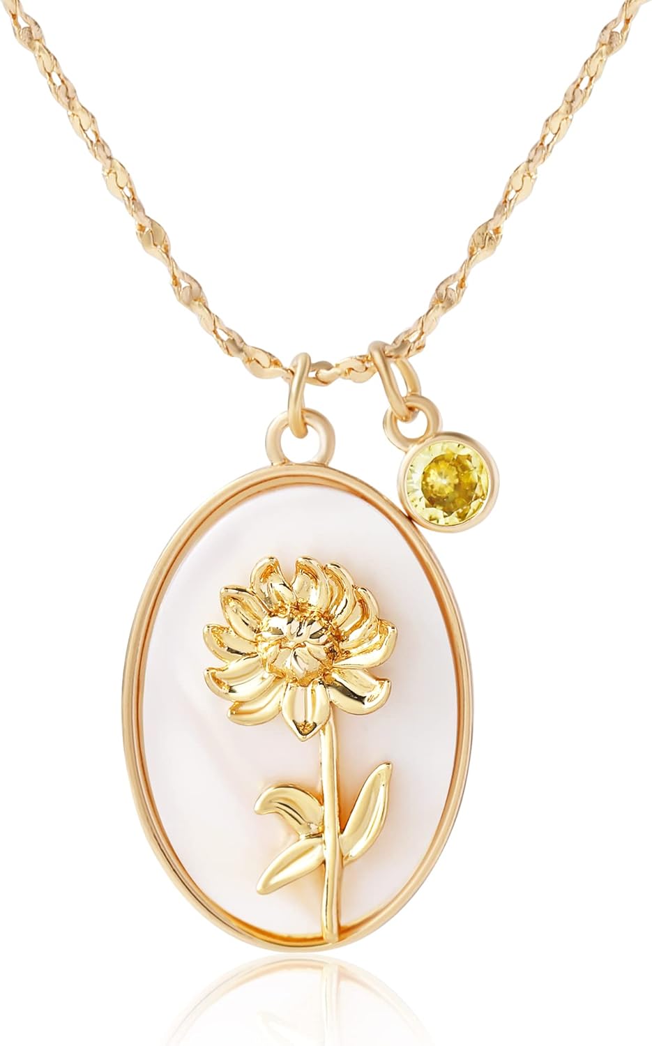 Birth Flower Shell Cameo Necklace with Birthstone Charms for Women: Dainty 18K Gold Plated Vintage Crystal Seashell Personalized Necklaces Aesthetic Birthday Gifts Birth Flower Shell Cameo Necklace with Birthstone Charms for Women: Dainty 18K Gold Plated Vintage Crystal Seashell Personalized Necklaces Aesthetic Birthday Gifts