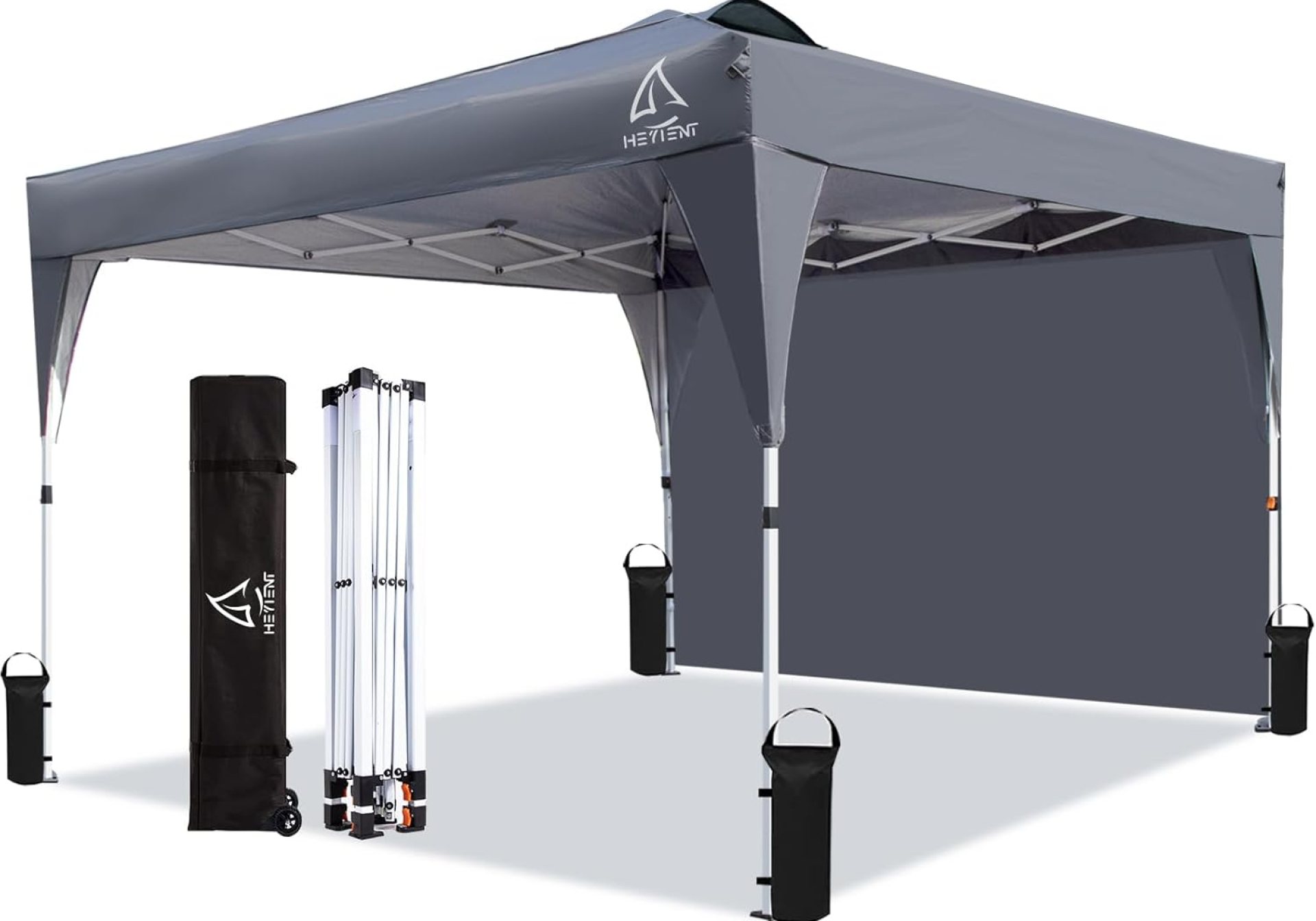 10×10 Pop Up Canopy Tent with Sidewall, UPF 50+ Waterproof Commercial Instant Outdoor Gazebo Tent for Parties Beach Camping Backyard with 1 Wheel Bag, 4 Sand Bags, 8 Stakes, 4 Ropes, Grey 10×10 Pop Up Canopy Tent with Sidewall, UPF 50+ Waterproof Commercial Instant Outdoor Gazebo Tent for Parties Beach Camping Backyard with 1 Wheel Bag, 4 Sand Bags, 8 Stakes, 4 Ropes, Grey
